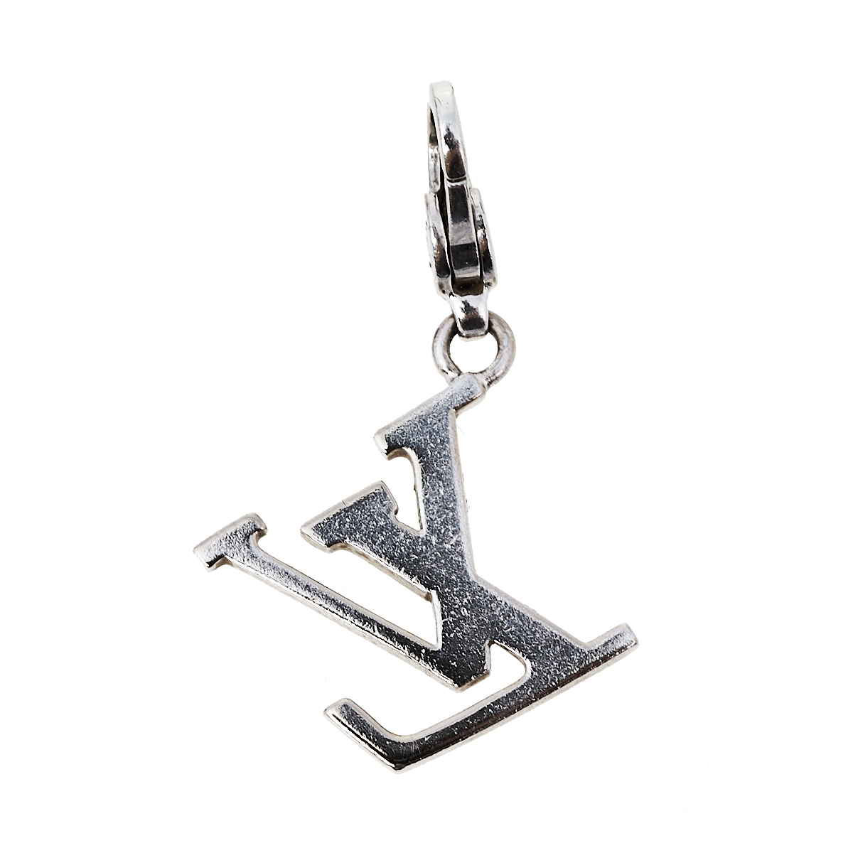 

Louis Vuitton Initiales 18K White Gold LV Charm