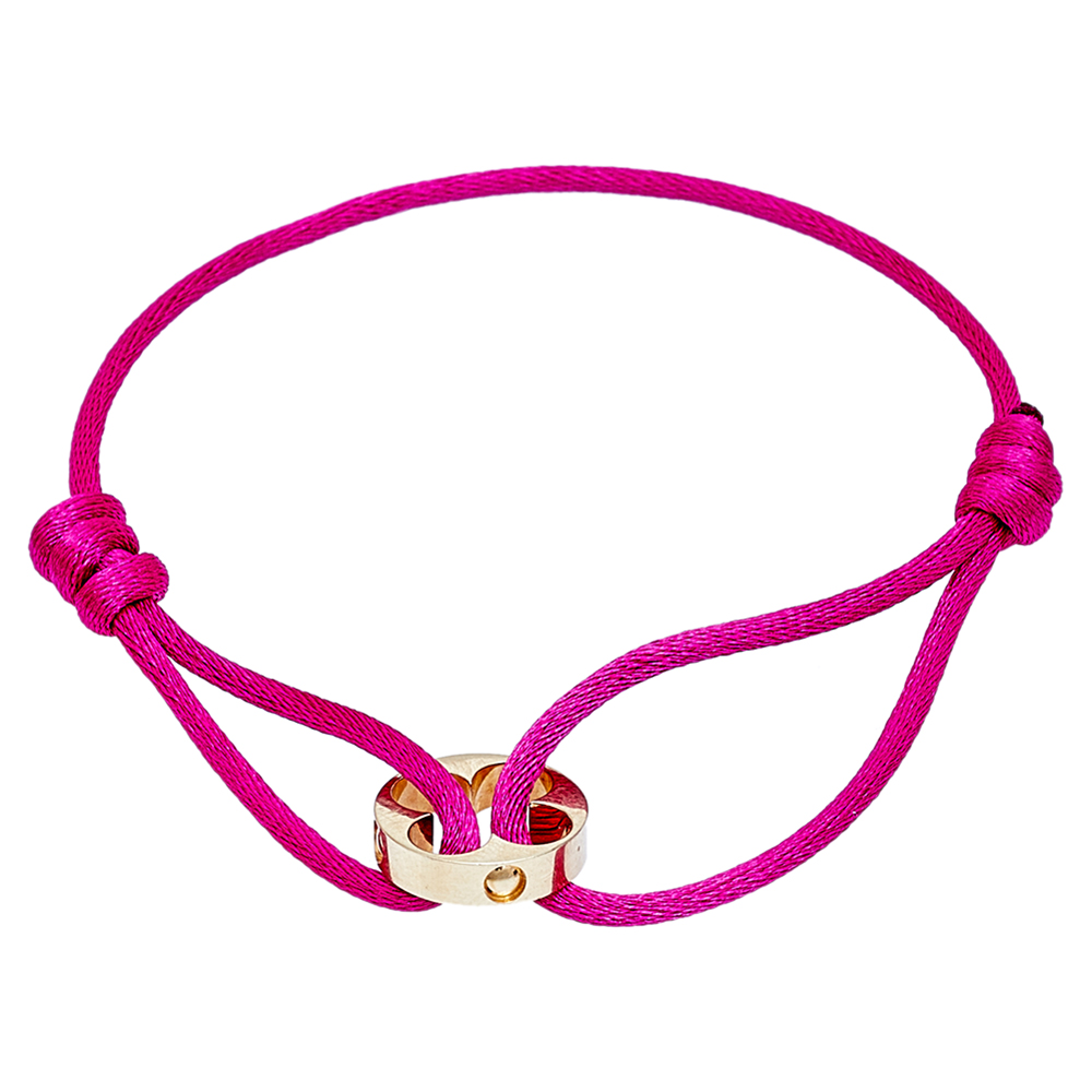 

Louis Vuitton Empreinte 18k Yellow Gold Pink Cord Adjustable Bracelet