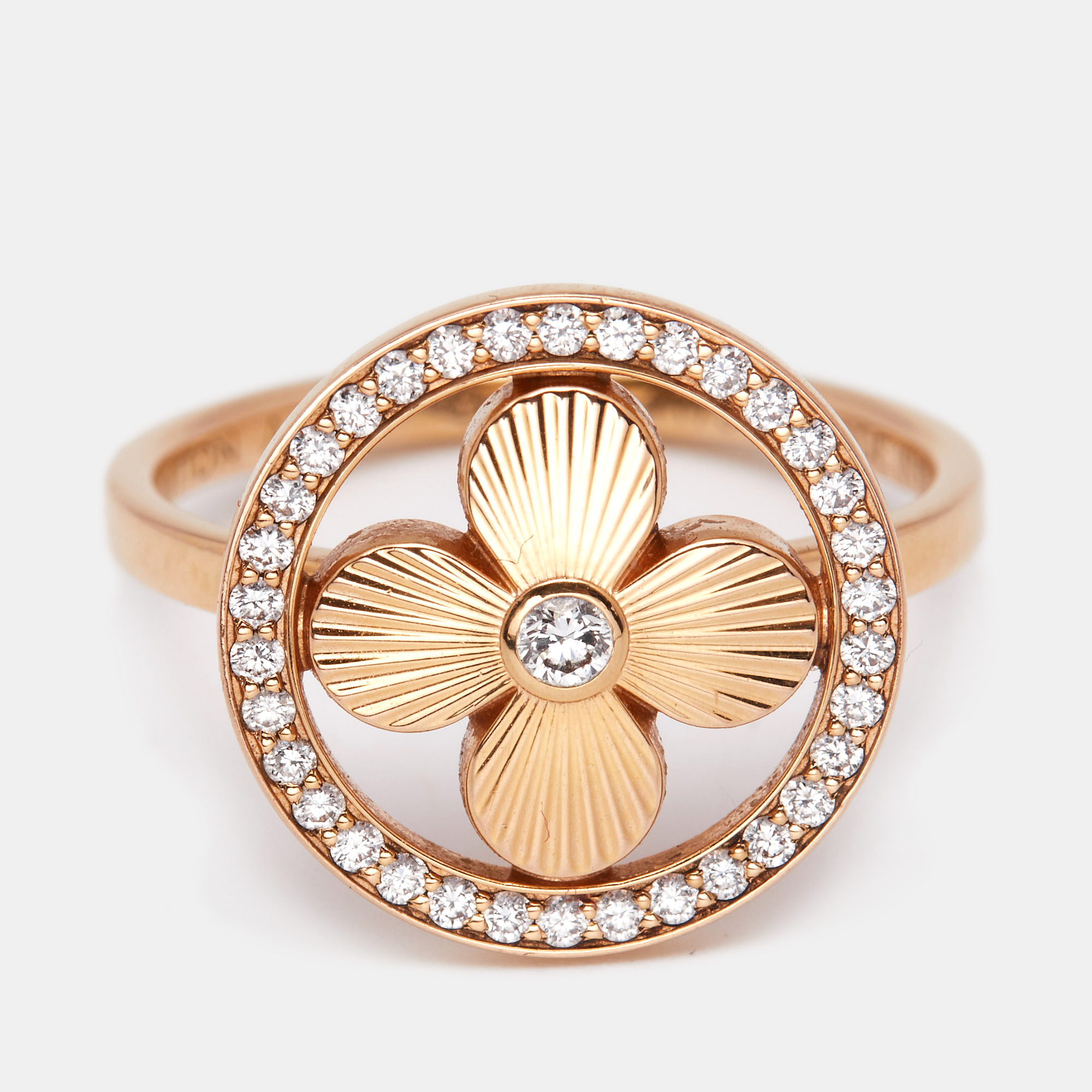 

Louis Vuitton Blossom BB Diamond 18k Rose Gold Ring Size