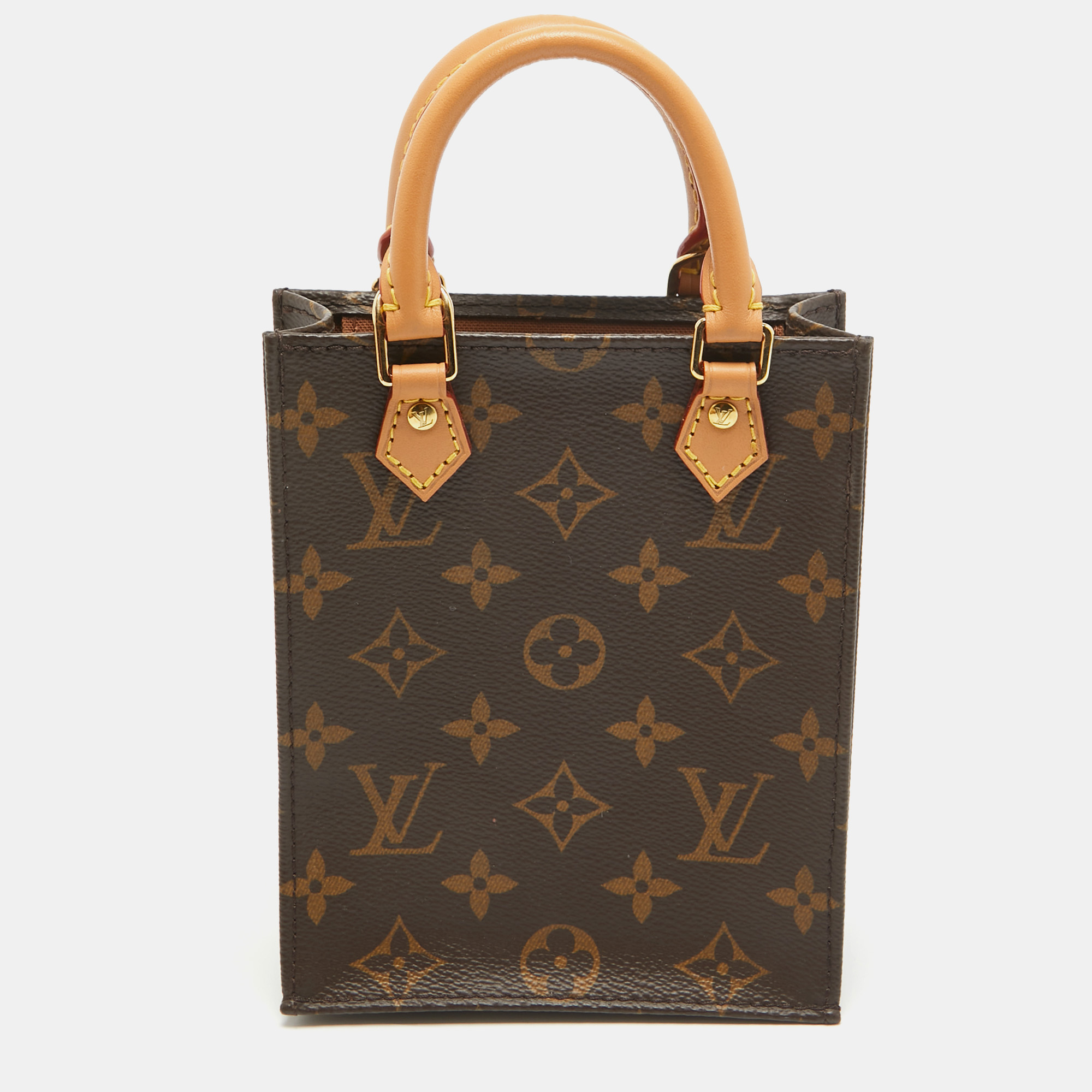 

Louis Vuitton Monogram Canvas Petit Sac Plat Bag, Brown