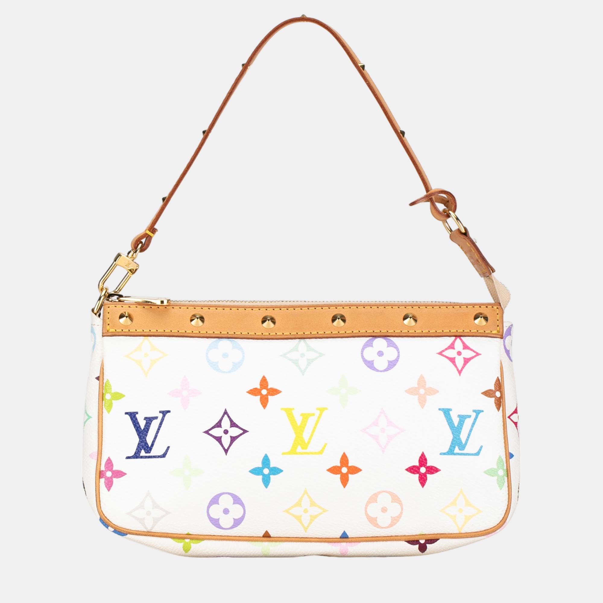 

Louis Vuitton White Monogram Multicolore Pochette Accessoires