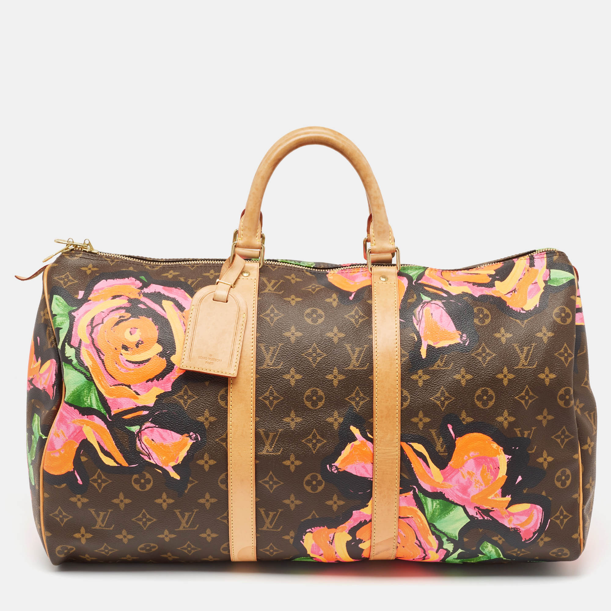 

Louis Vuitton Monogram Roses Canvas Keepall 50 Bag, Brown