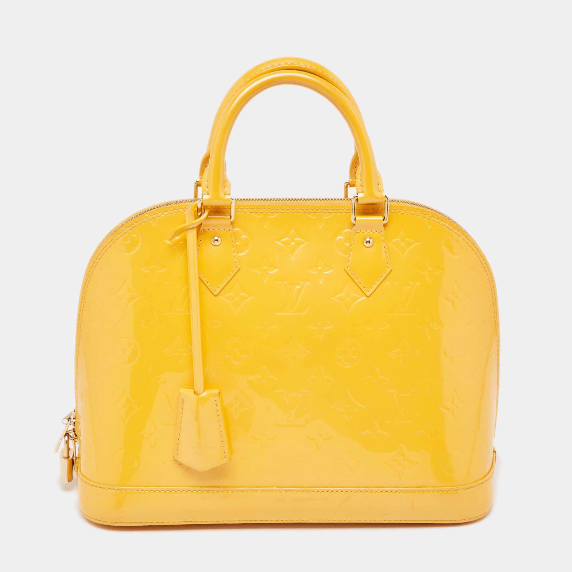 

Louis Vuitton Jaune Passion Monogram Vernis Alma PM Bag, Yellow