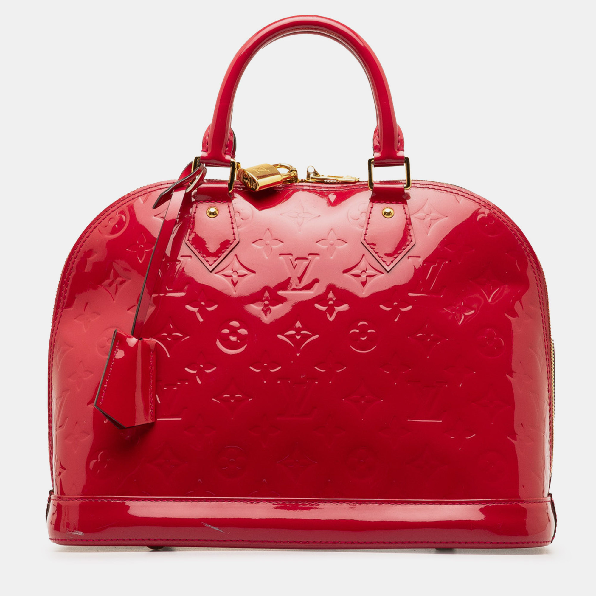 

Louis Vuitton Monogram Vernis Alma PM Bag, Red