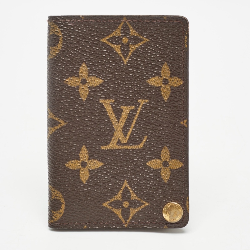 

Louis Vuitton Monogram Canvas Porte Cartes Credit Pression Card Holder, Brown
