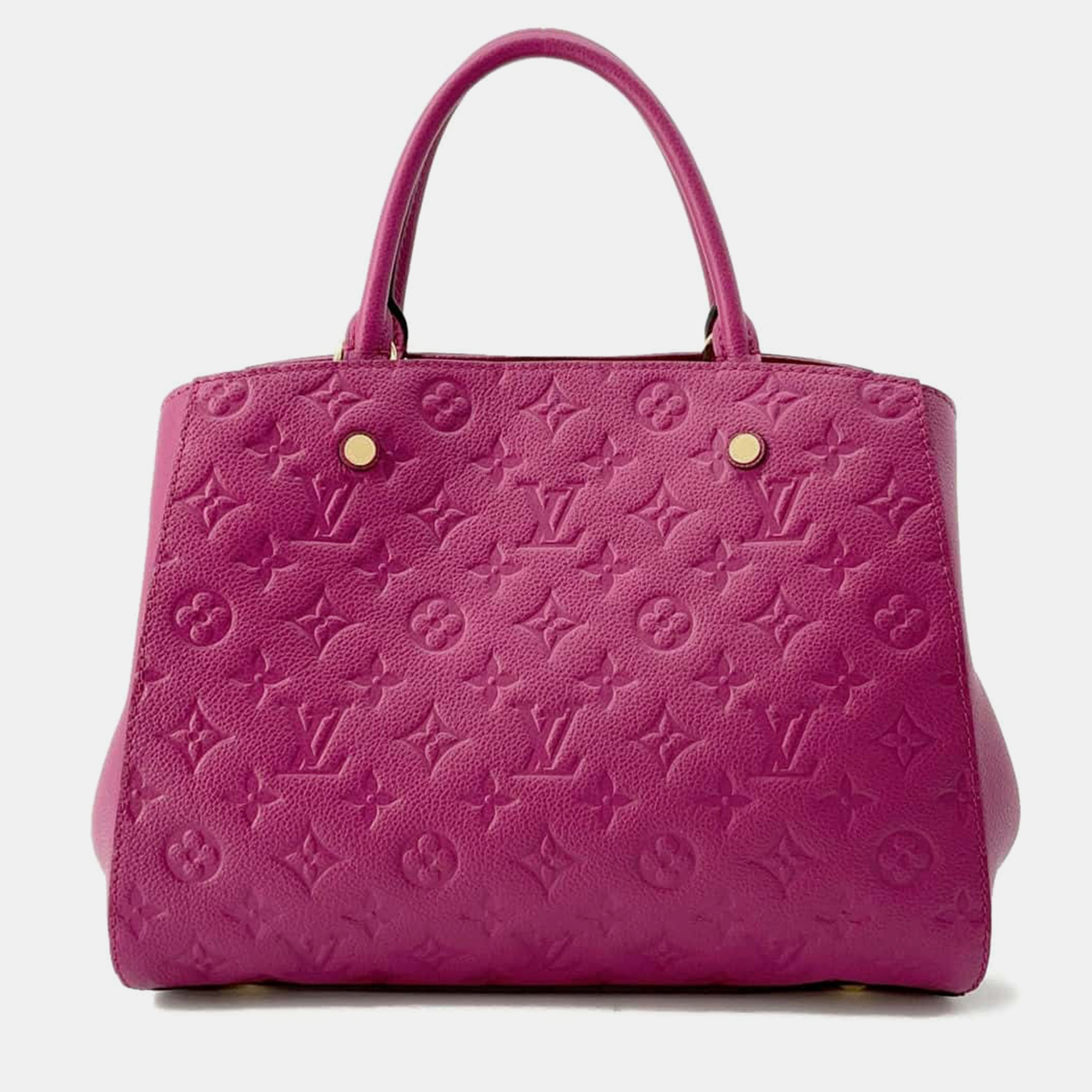 

Louis Vuitton Aurore Monogram Empreinte Montaigne MM Top Handle Bag, Pink