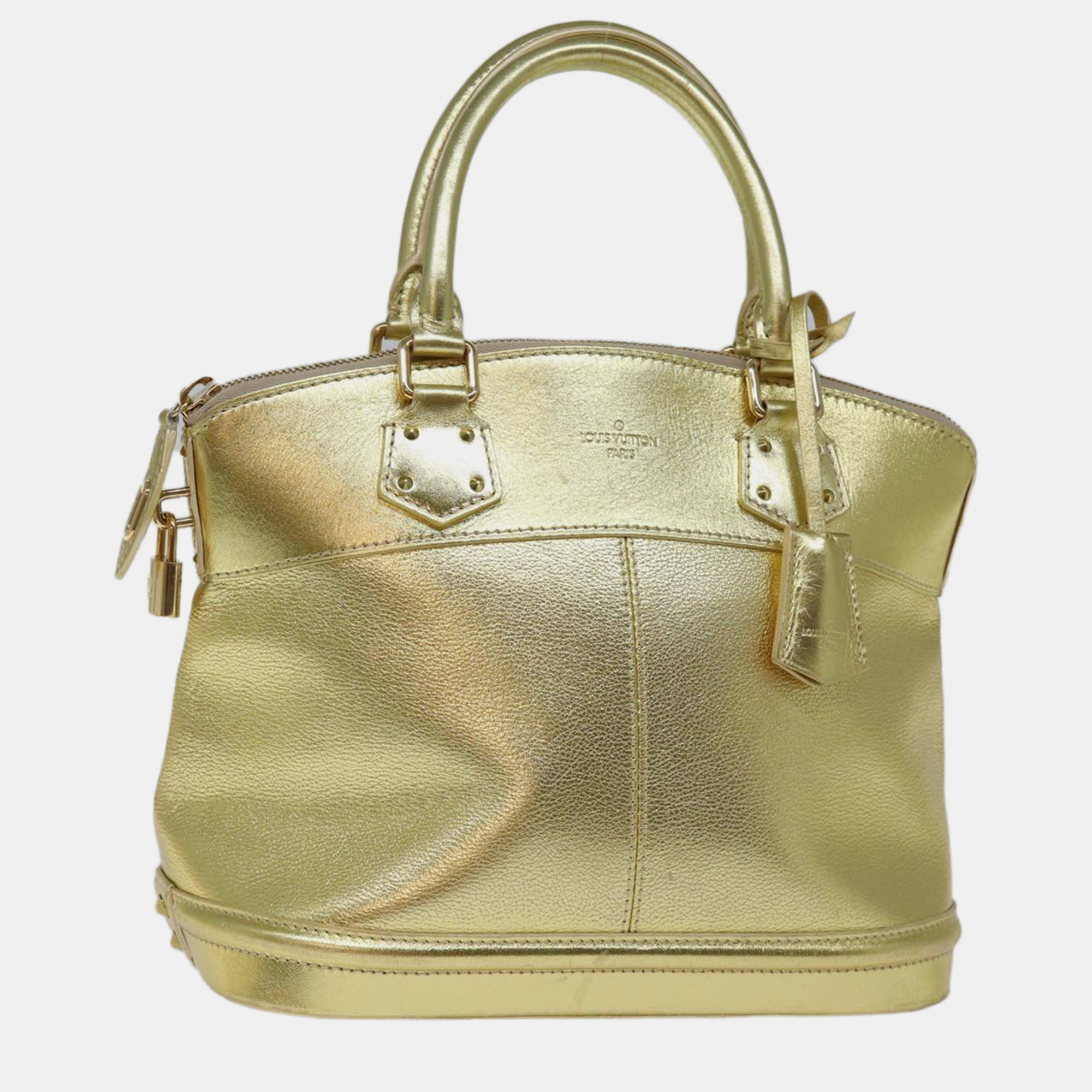 

Louis Vuitton Gold Leather Suhali Lockit GM Satchel bag