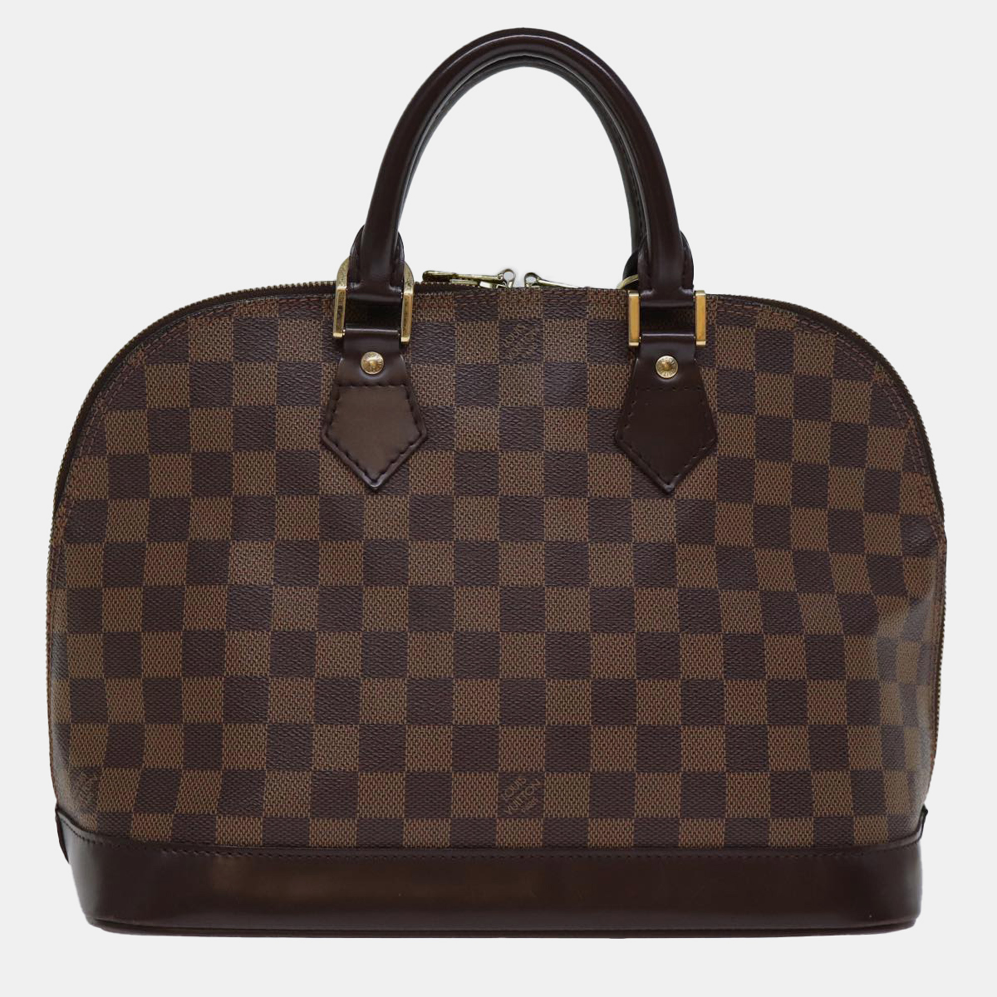 

Louis Vuitton Brown Leather and Canvas PM Alma Satchel Bag