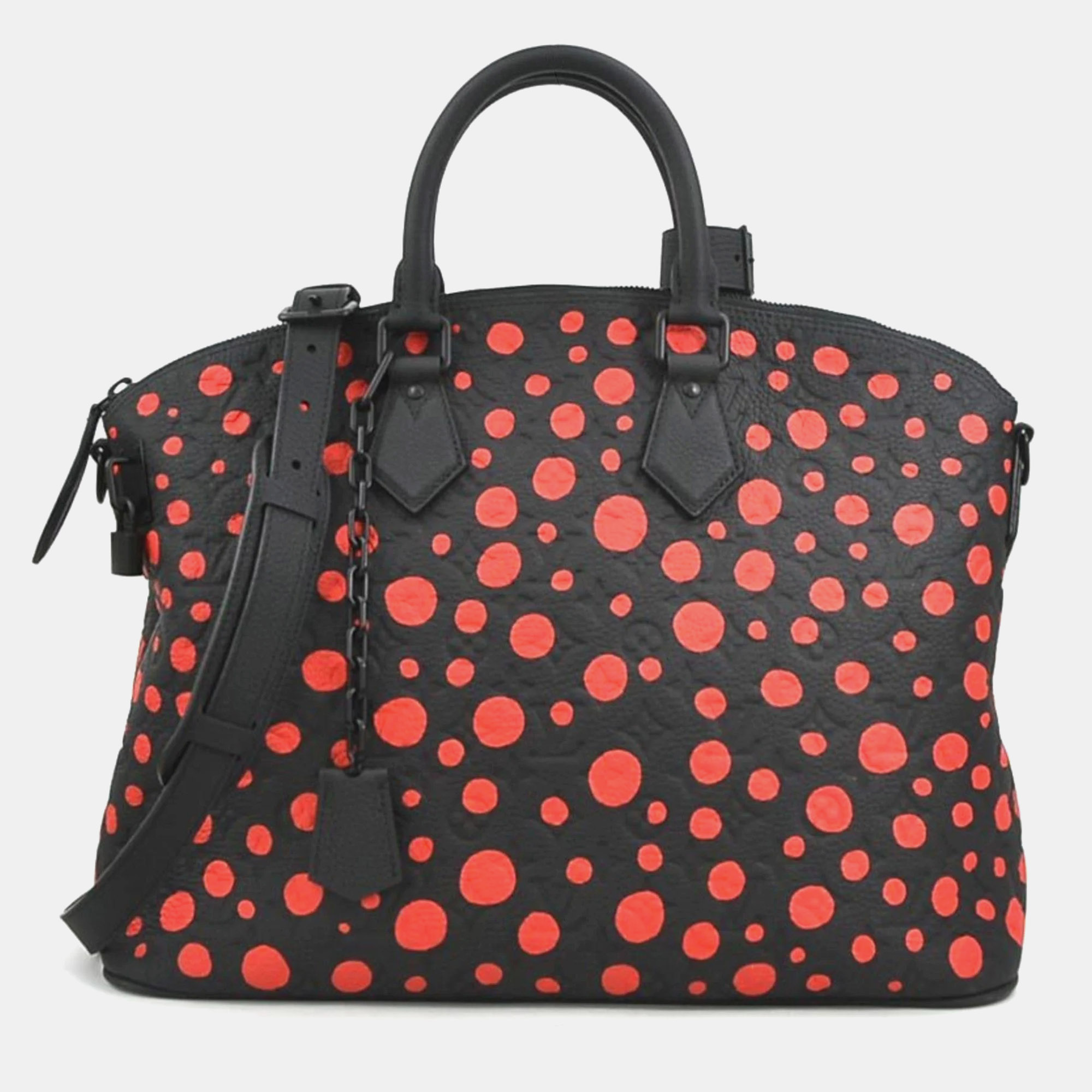 

Louis Vuitton x Yayoi Kusama Monogram leather Dots Lockit MM Top Handle Bag, Black