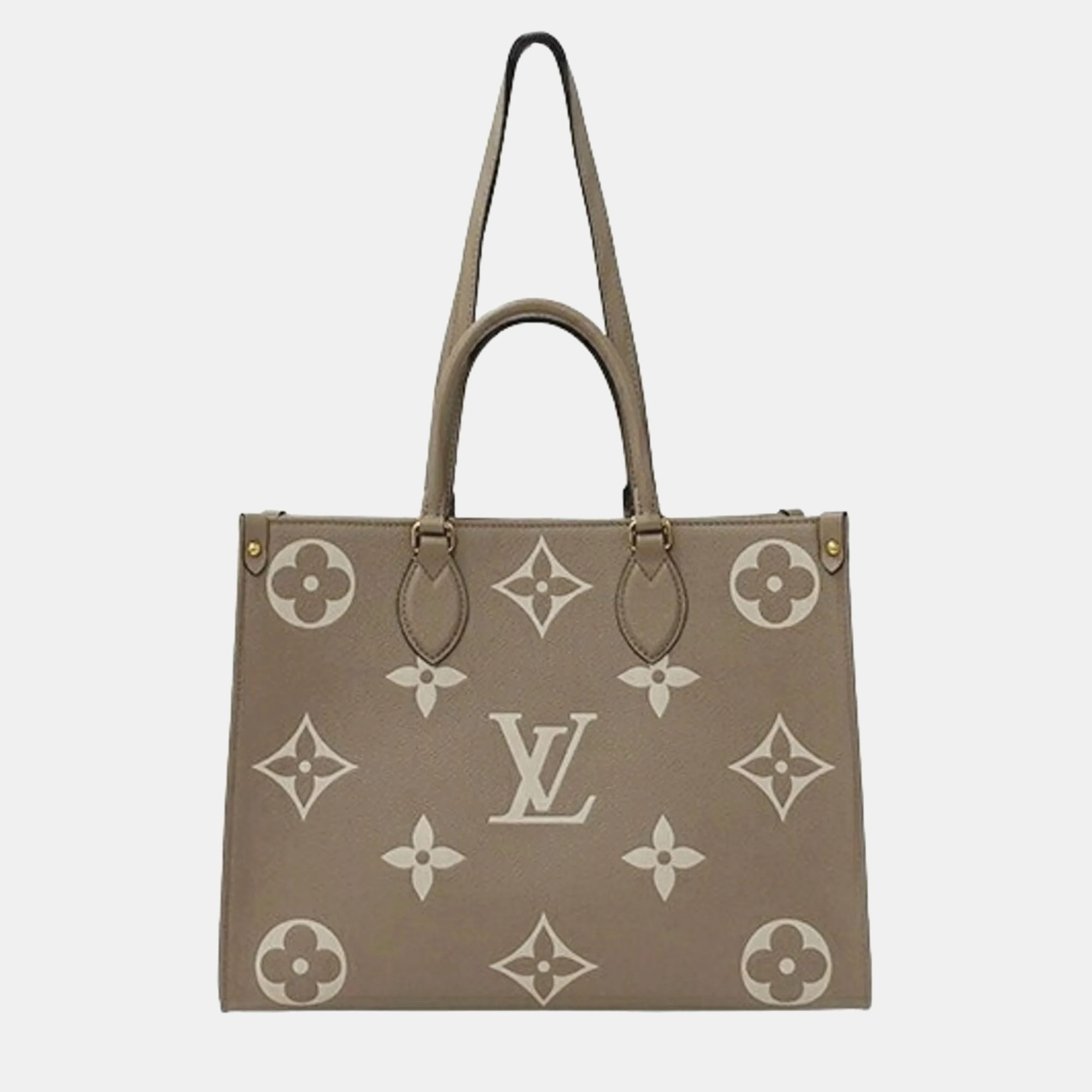 

Louis Vuitton Tourterelle Monogram Empreinte Leather  Onthego Tote Bag, Beige