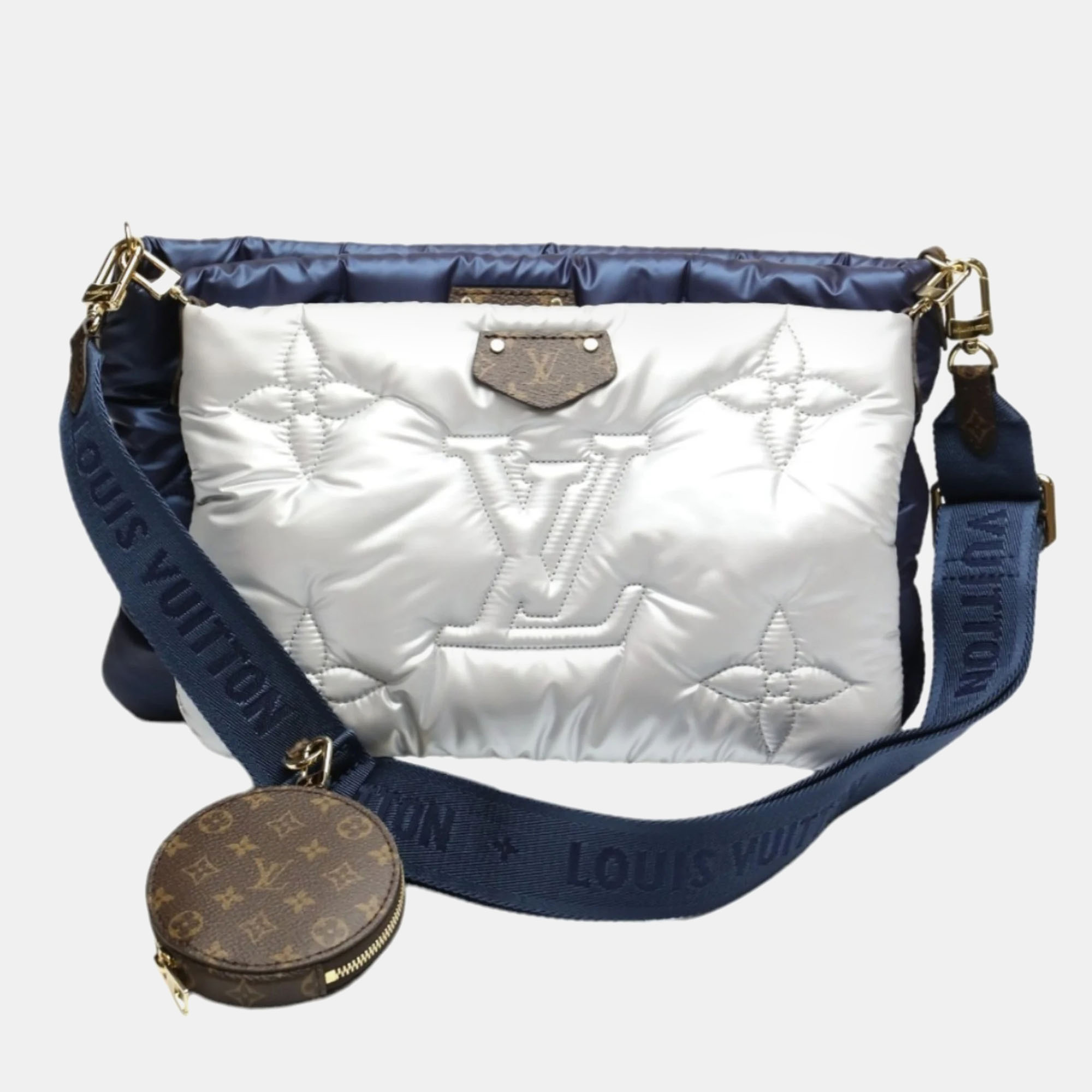 

Louis Vuitton Navy/Silver Monogram Quilted Econyl Nylon Maxi Multi Pochette Accessoires, Navy blue