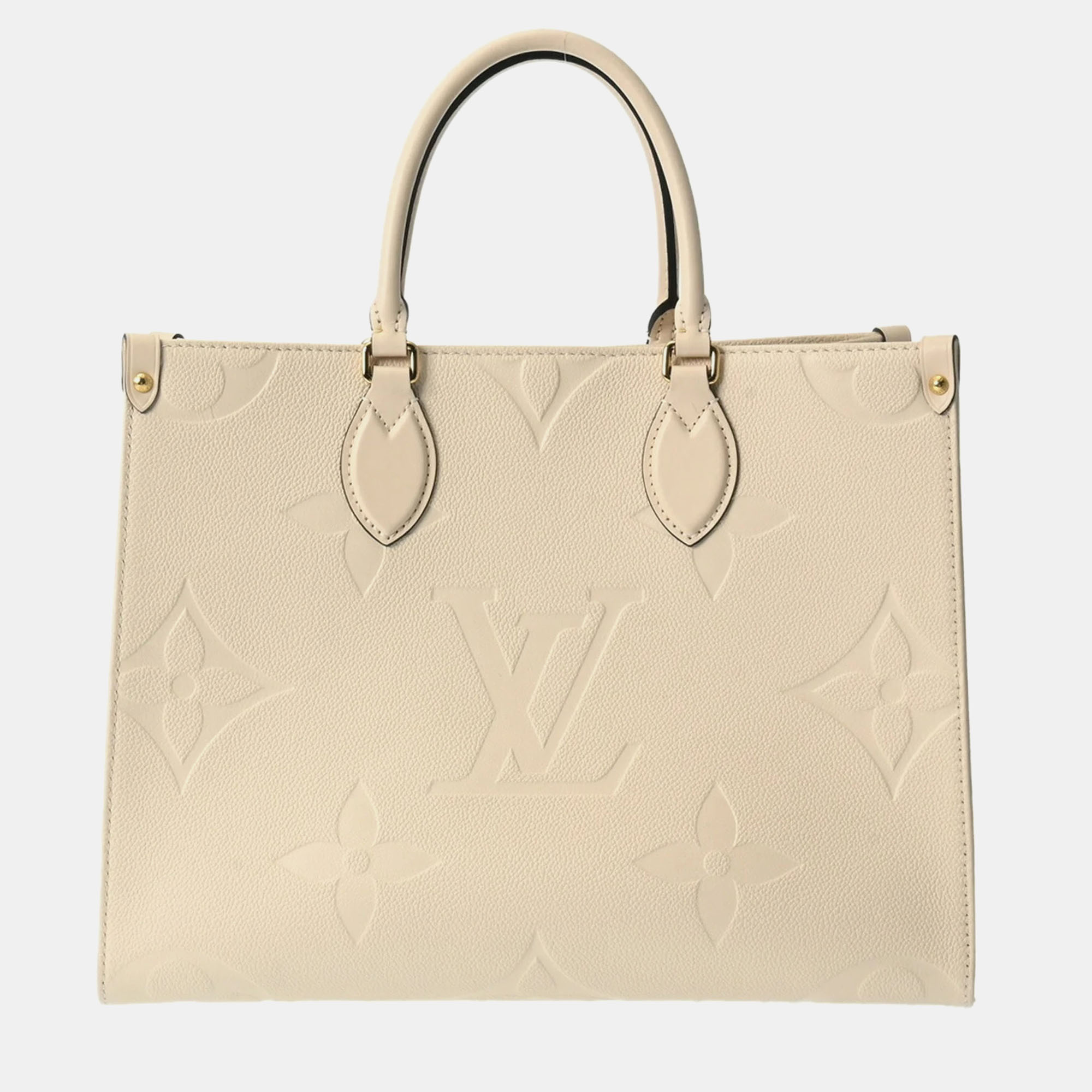 

Louis Vuitton Cream Leather MM Onthego Tote Bag