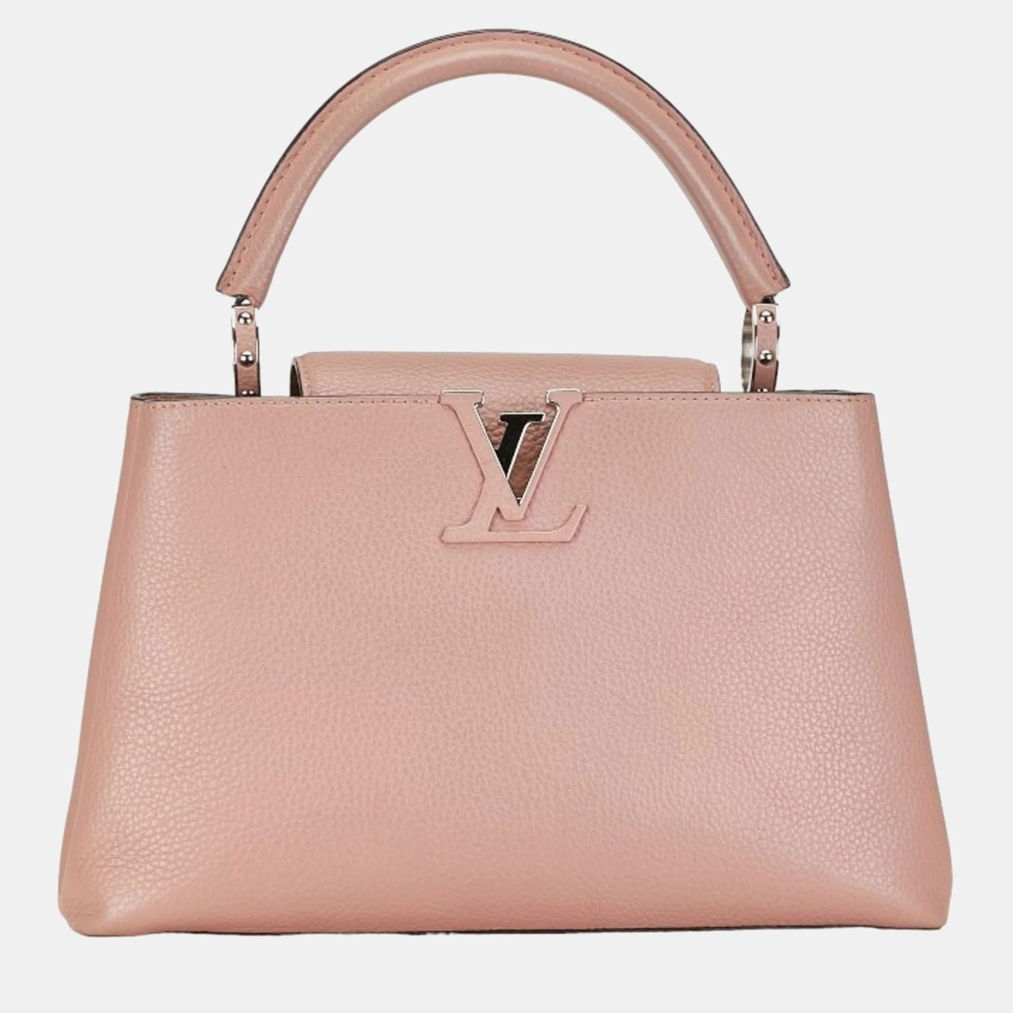 

Louis Vuitton Magnolia Pink Taurillon Leather Capucines MM Top Handle Bag