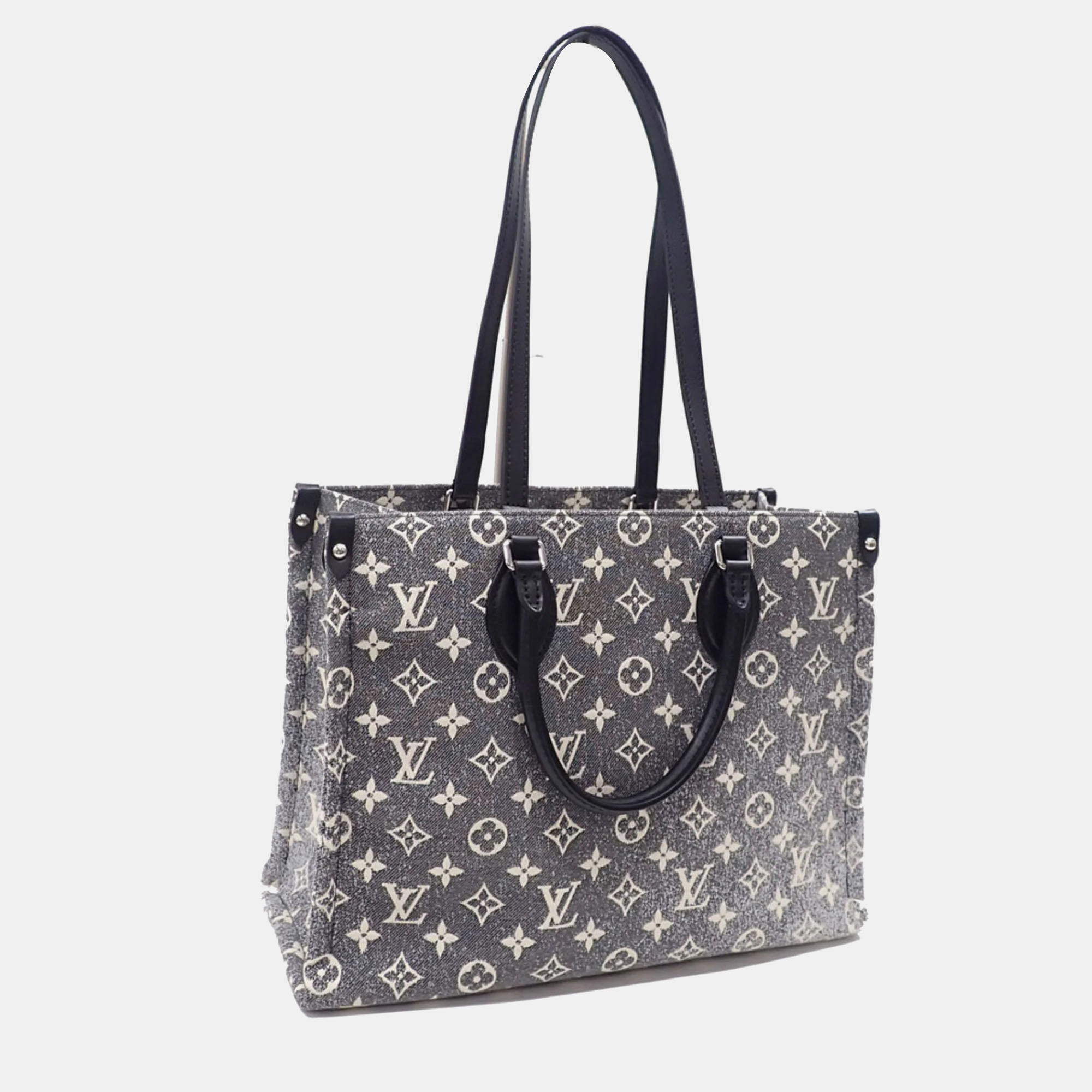 

Louis Vuitton Grey Monogram Jacquard Denim On the Go MM Tote Bag, Black