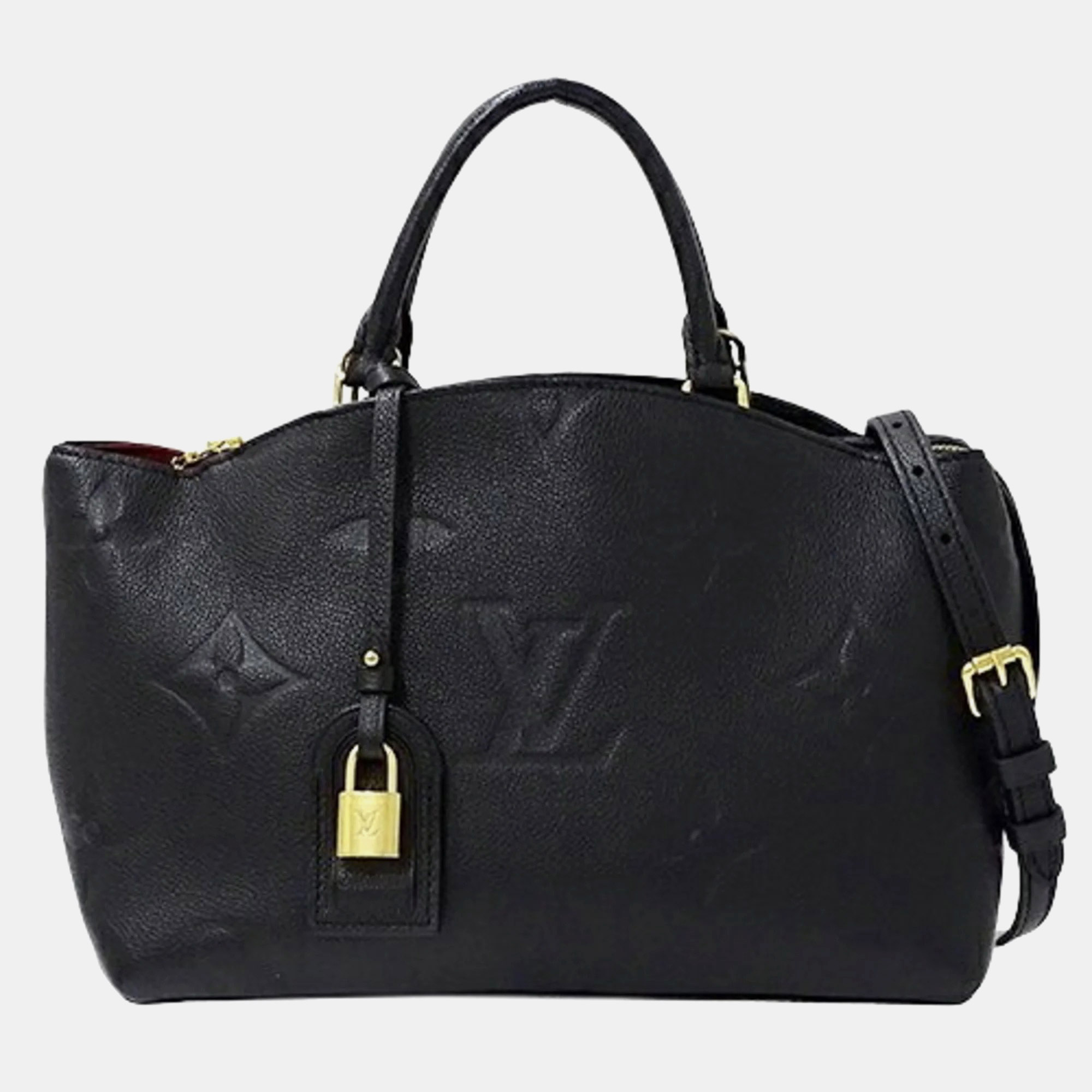 

Louis Vuitton Black Monogram Empreinte Giant Petit Palais Satchel Bag