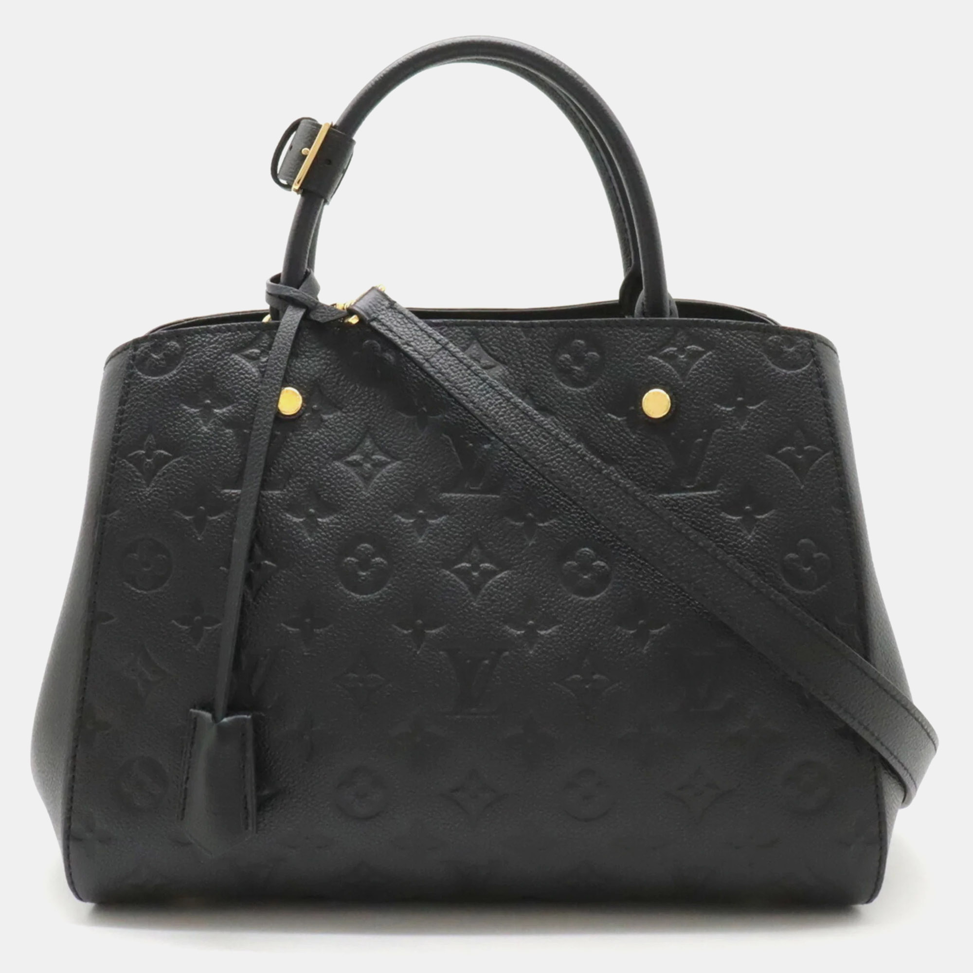 

Louis Vuitton Noir Monogram Empreinte Leather MM Montaigne Satchel Bag, Black