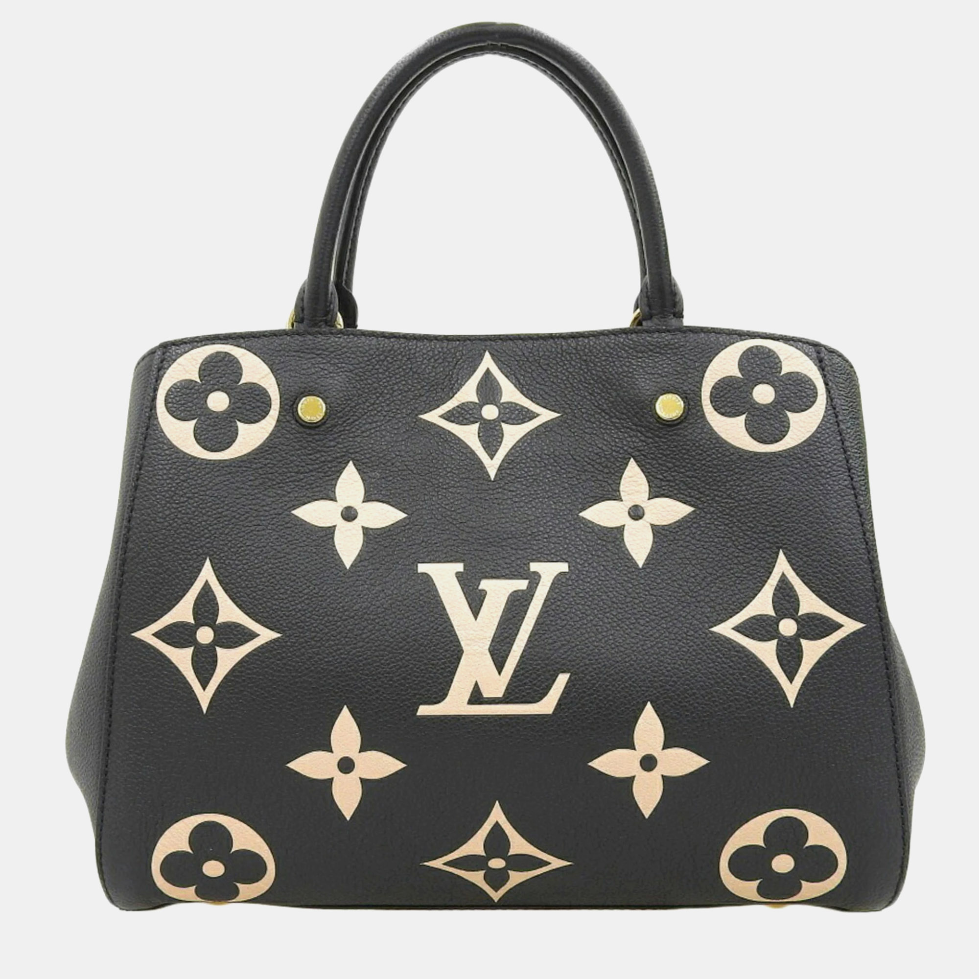 

Louis Vuitton Bicolor Leather MM Montaigne Satchel Bag, Black