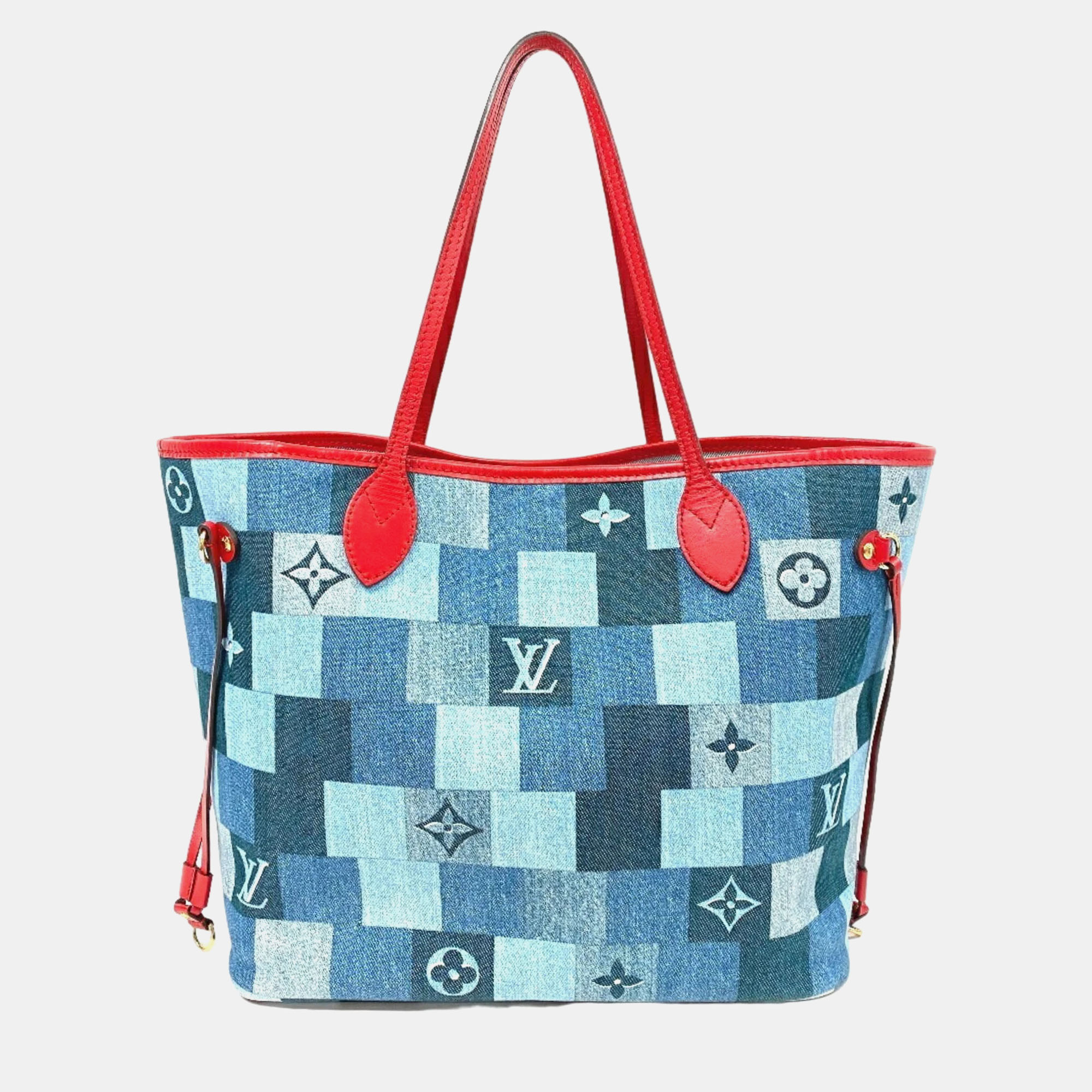 

Louis Vuitton Blue and Red Damier Monogram Patchwork Denim Neverfull MM Tote bag