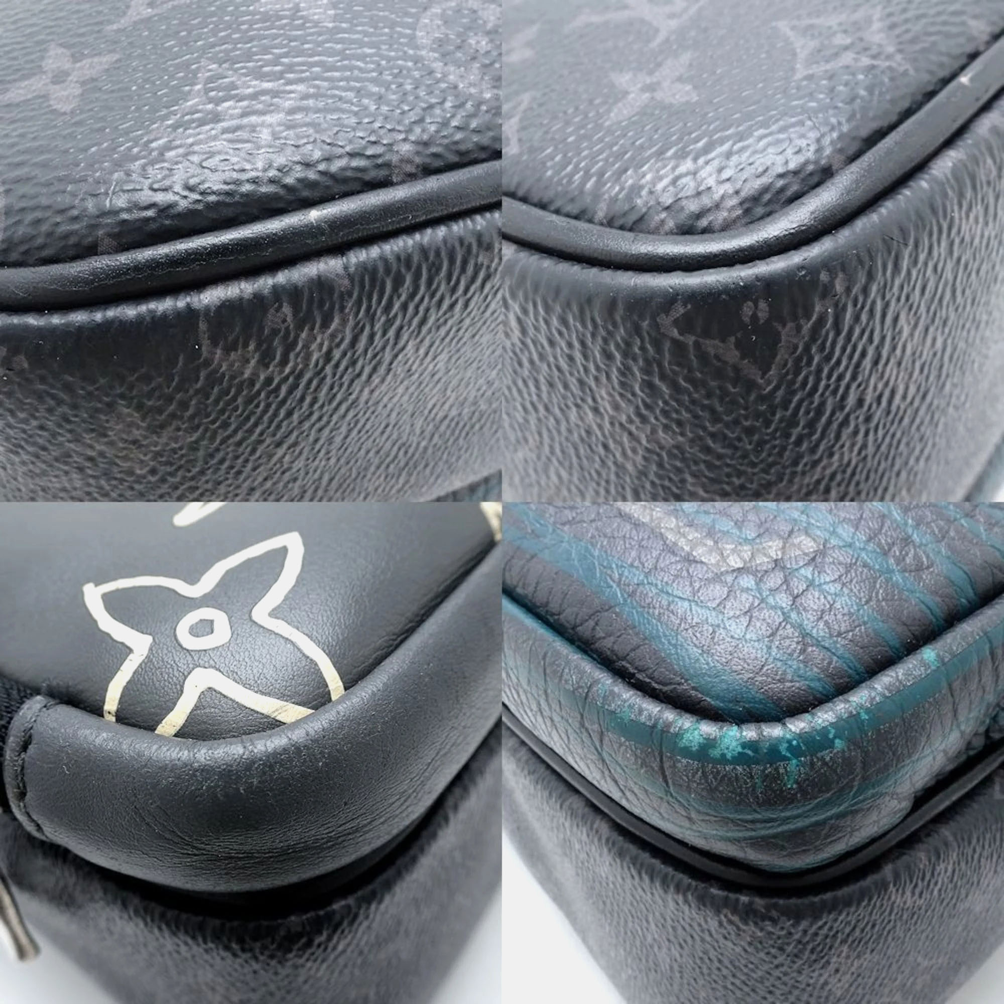Louis Vuitton Black Canvas and Leather Monogram Eclipse Patchwork Messenger Bag 