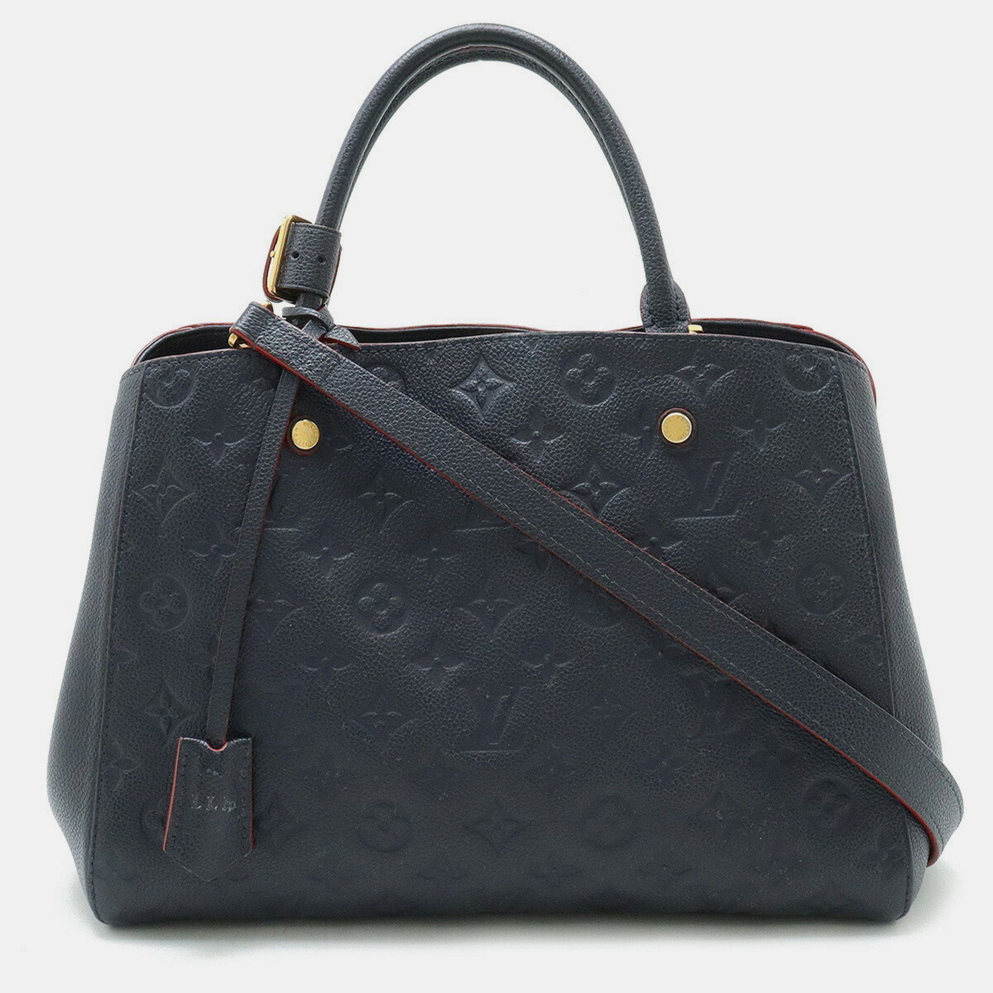 

Louis Vuitton Navy Blue Monogram Empreinte Montaigne BB Top Handle Bag