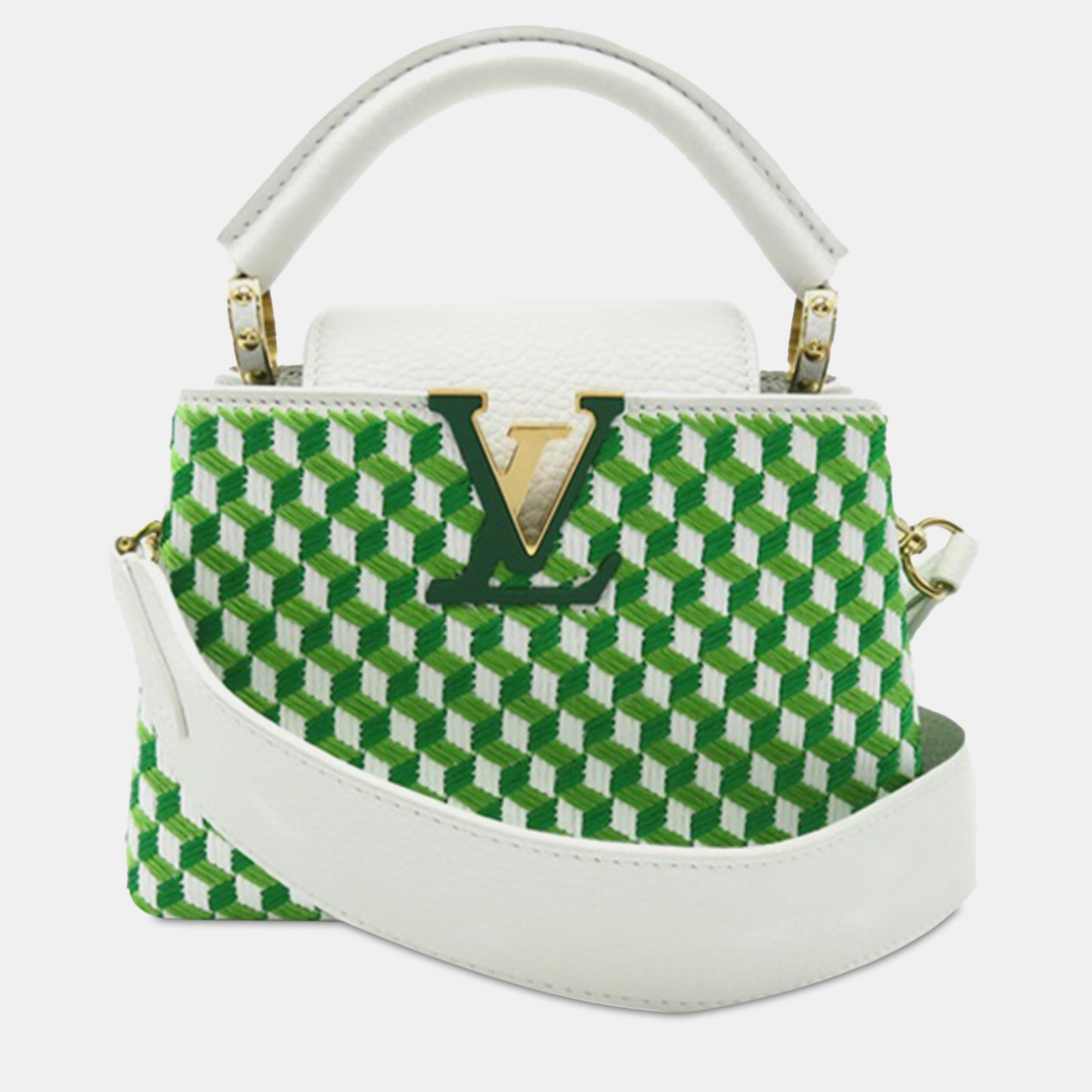 

Louis Vuitton Embroidered Taurillon Mini Capucines Bag, Green