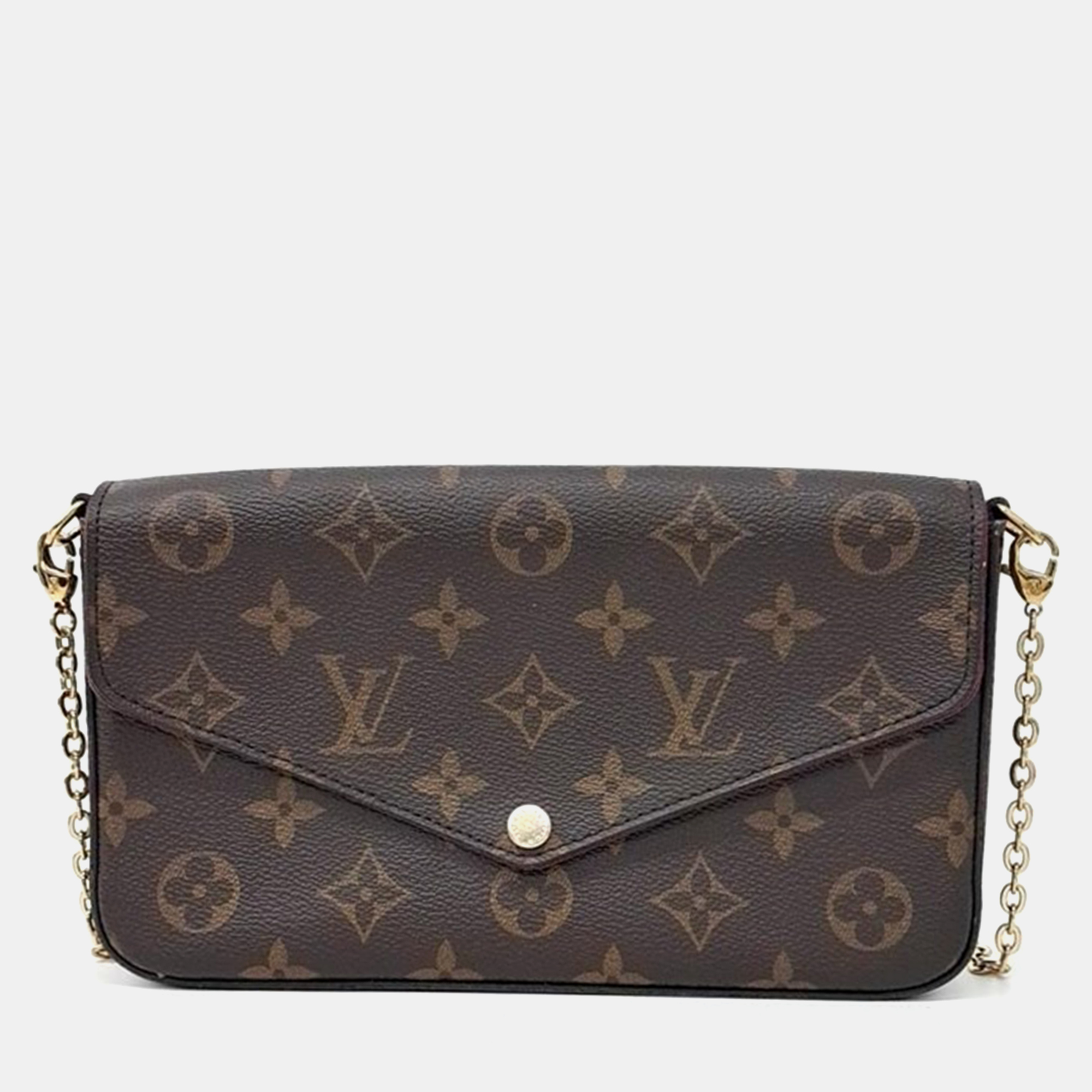 

Louis Vuitton Monogram Pochette Felicie Bag, Brown