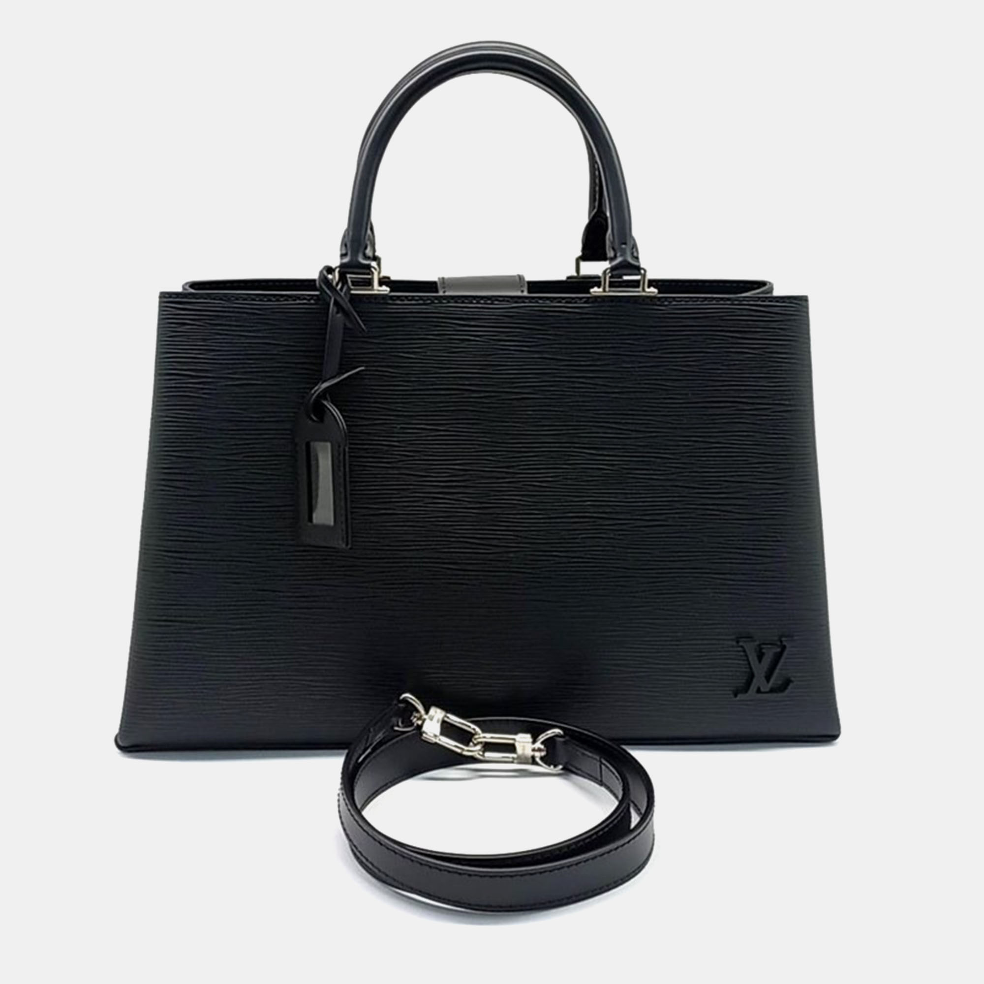 

Louis Vuitton Black Epi Kleber MM Satchel Bag