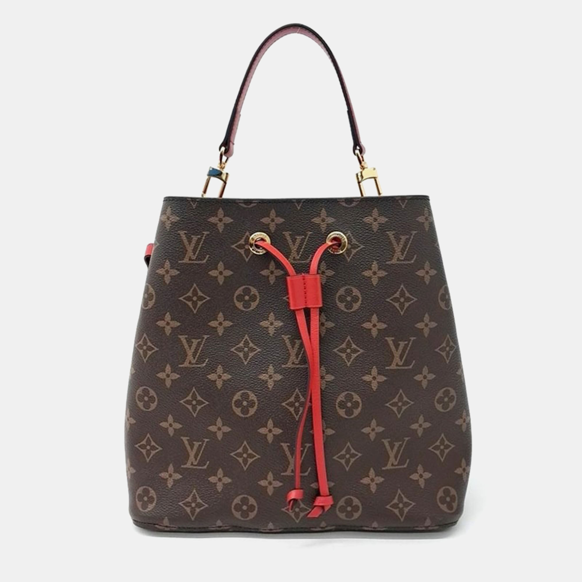 

Louis Vuitton Red Monogram Canvas Neonoe Bucket Bag, Brown