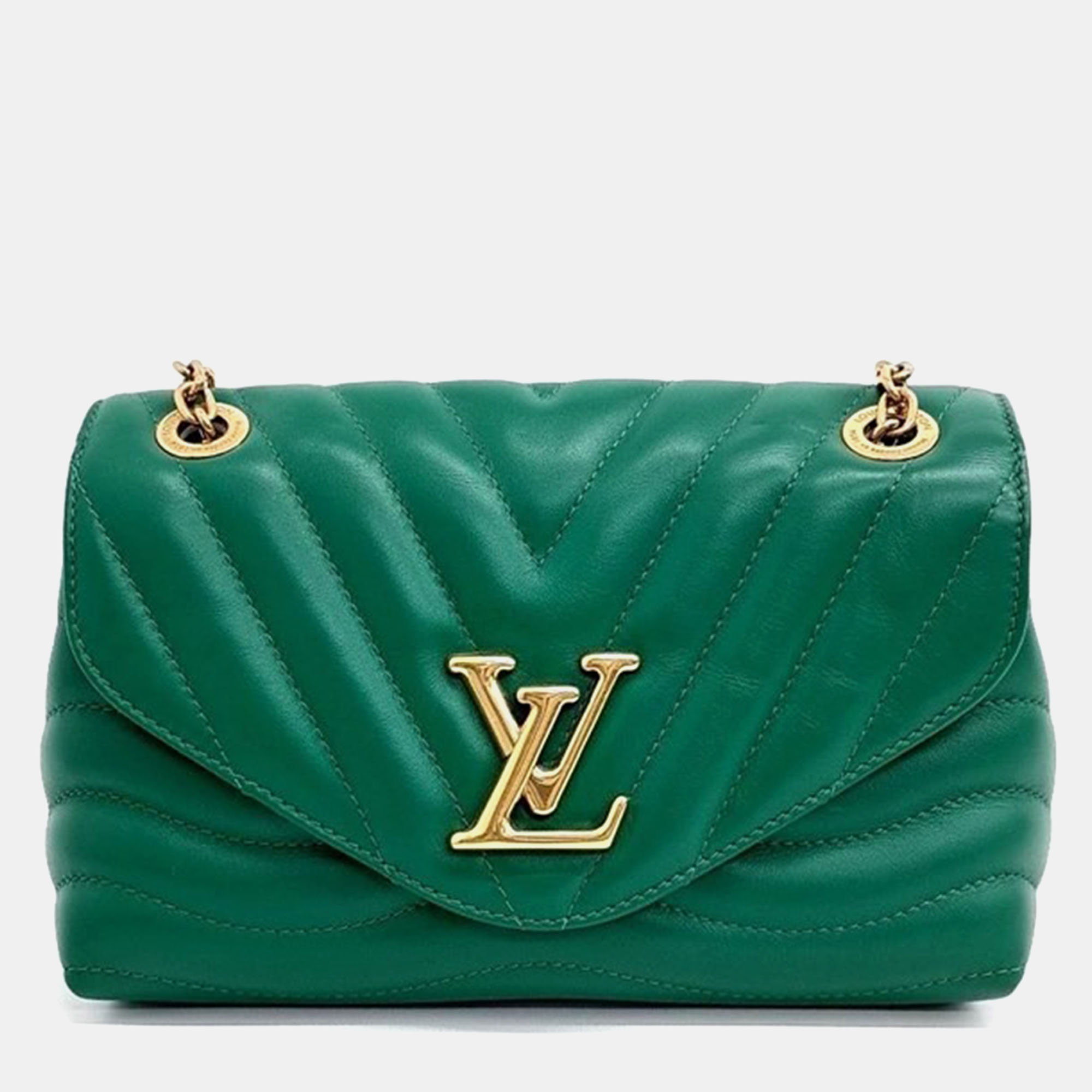 

Louis Vuitton Green Leather New Wave Chain Shoulder Bag