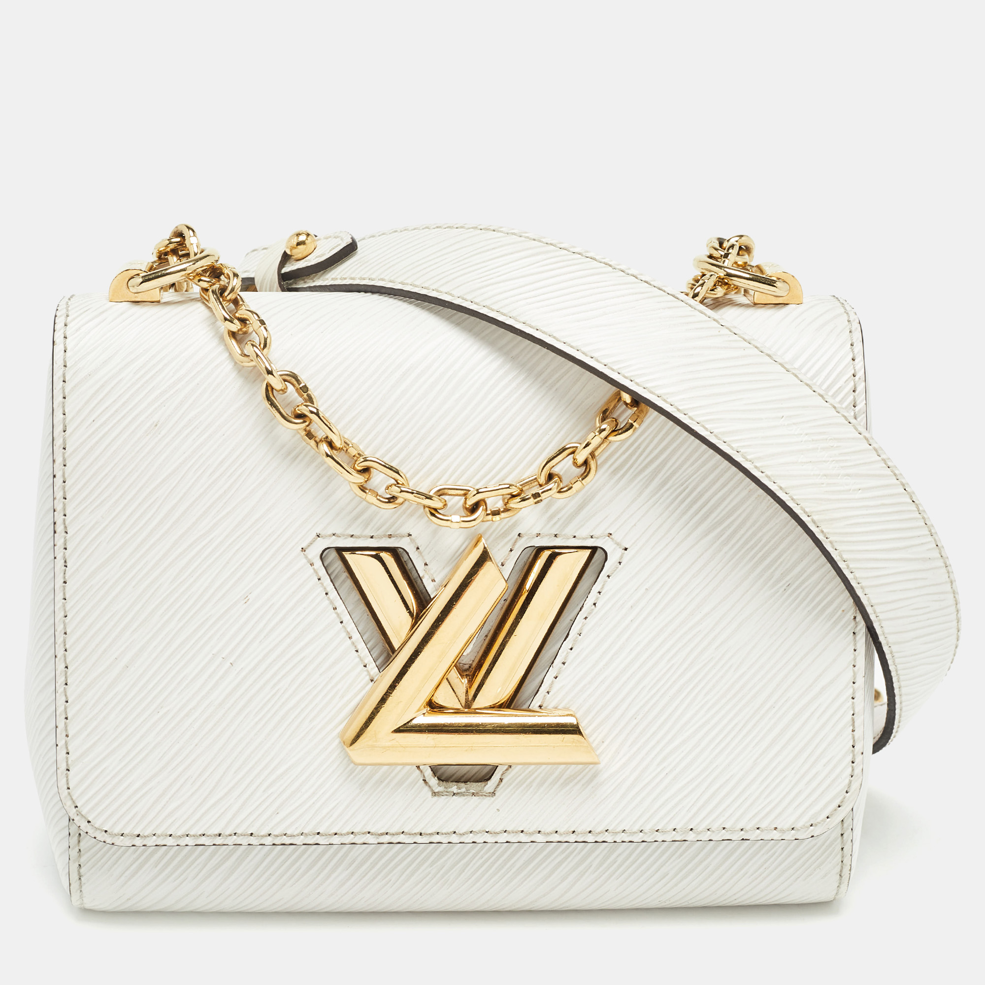 

Louis Vuitton White Epi Leather Twist PM Bag