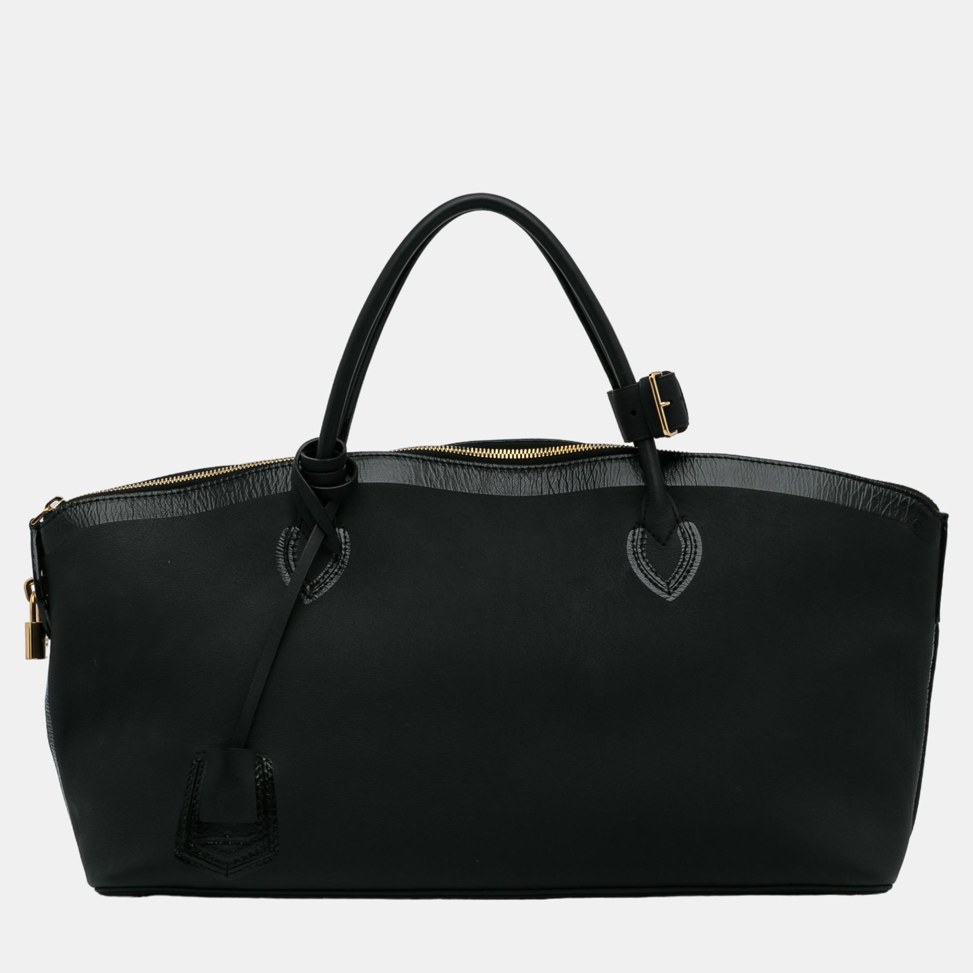 

Louis Vuitton Black Cuir Obsession Lockit East-West