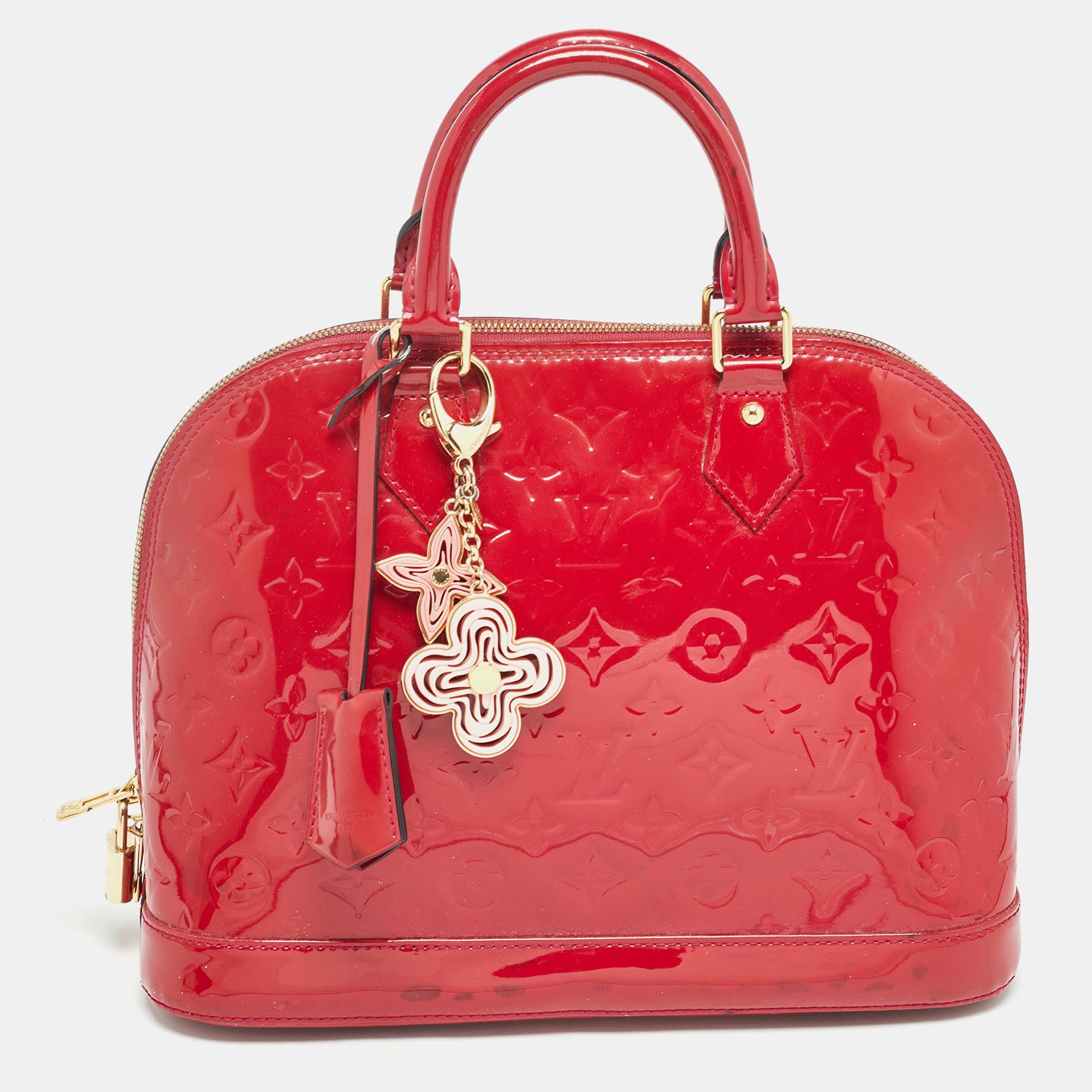 

Louis Vuitton Indian Rose Monogram Vernis Alma PM Bag, Red