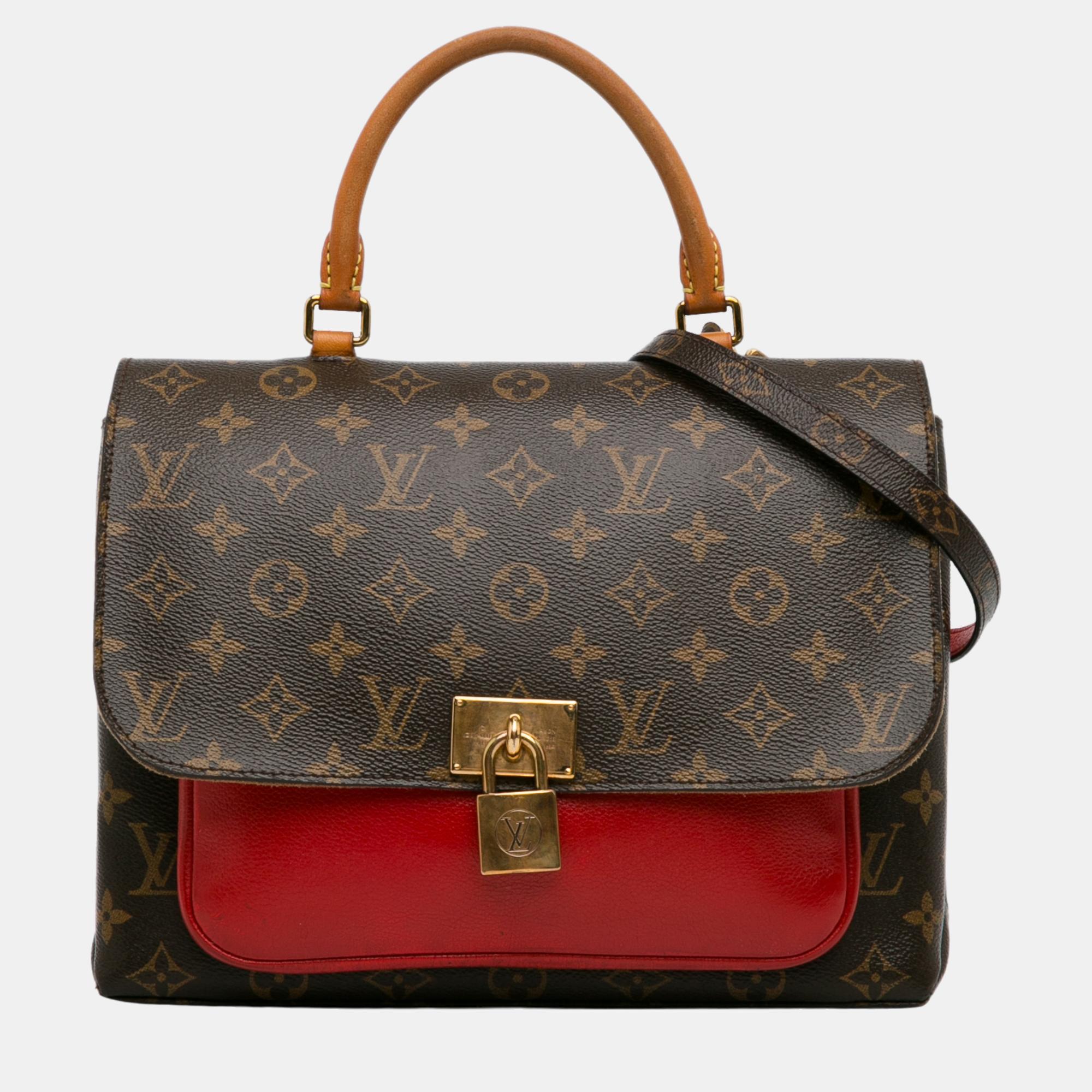 Pre-owned Louis Vuitton Brown/red Monogram Marignan