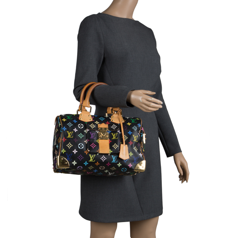 

Louis Vuitton Black Multicolor Monogram Canvas Speedy 30