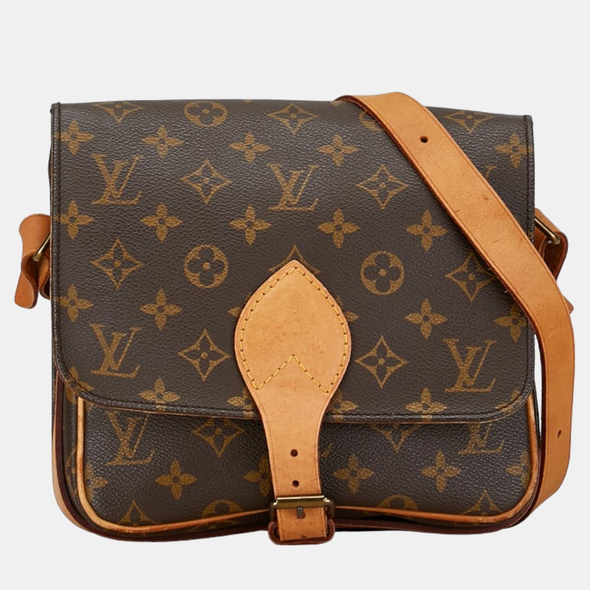 

Louis Vuitton Brown Canvas GM Cartouchiere Shoulder Bag