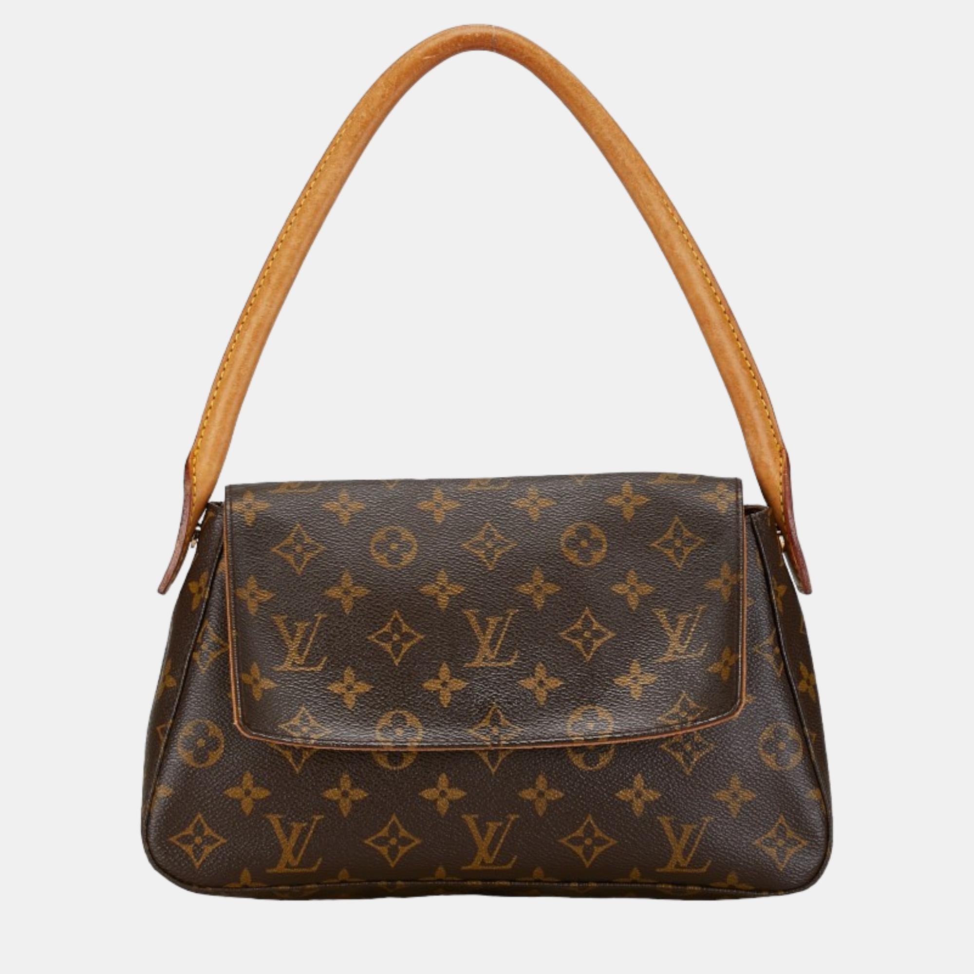 

Louis Vuitton Brown Canvas Mini Looping Shoulder Bag