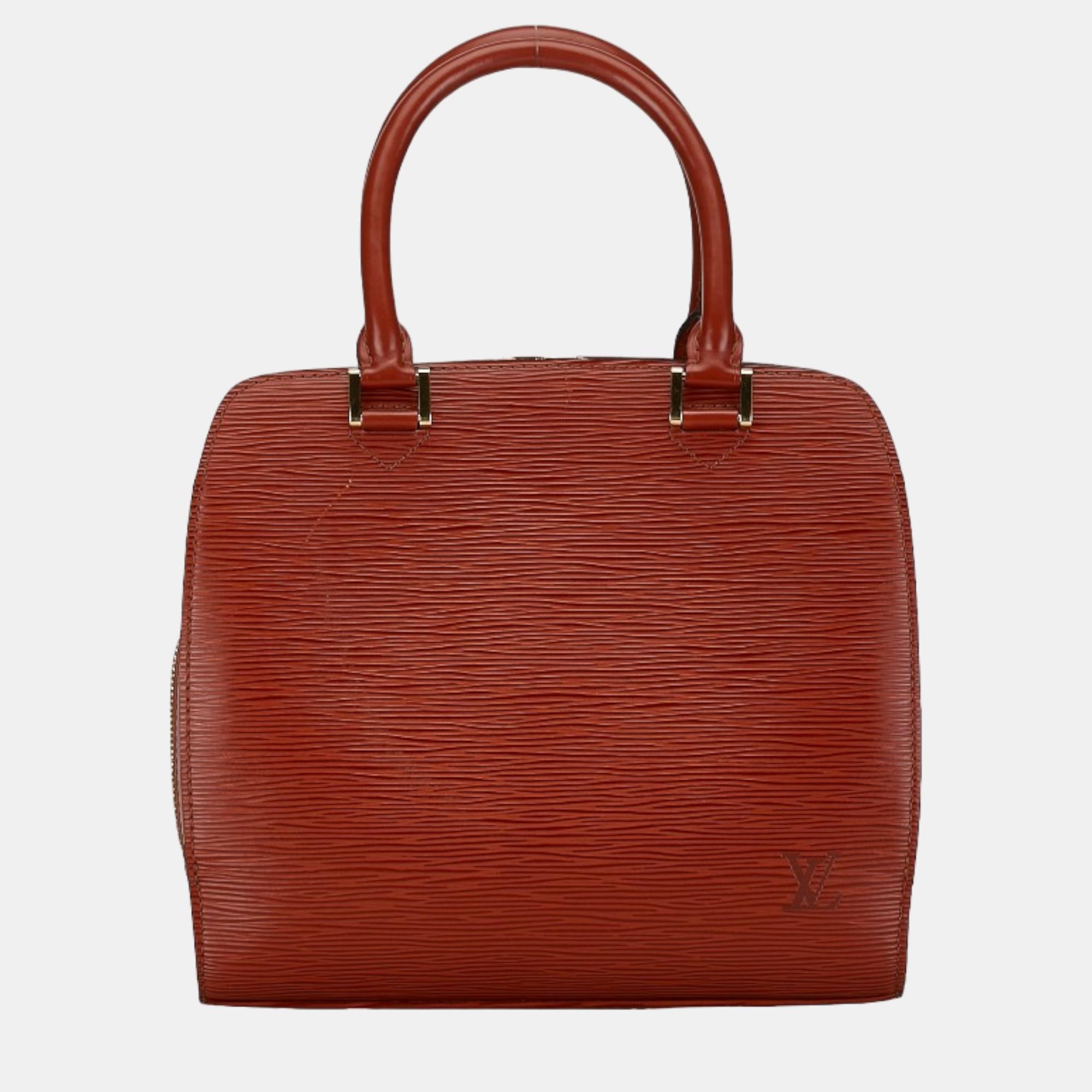 

Louis Vuitton Brown Leather PM Pont Neuf Satchel Bag