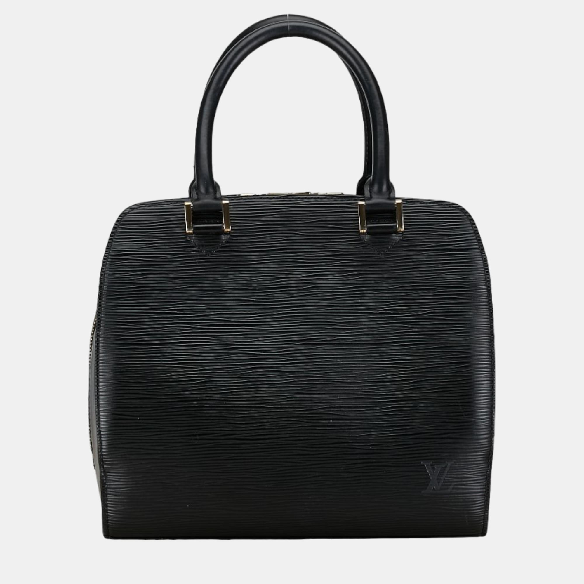 

Louis Vuitton Black Leather PM Pont Neuf Satchel Bag
