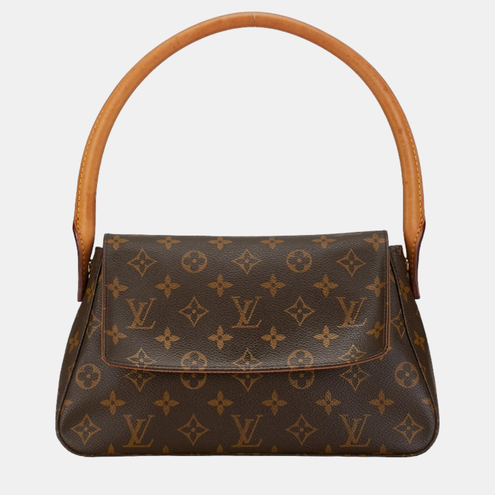 

Louis Vuitton Brown Canvas Mini Looping Shoulder Bag