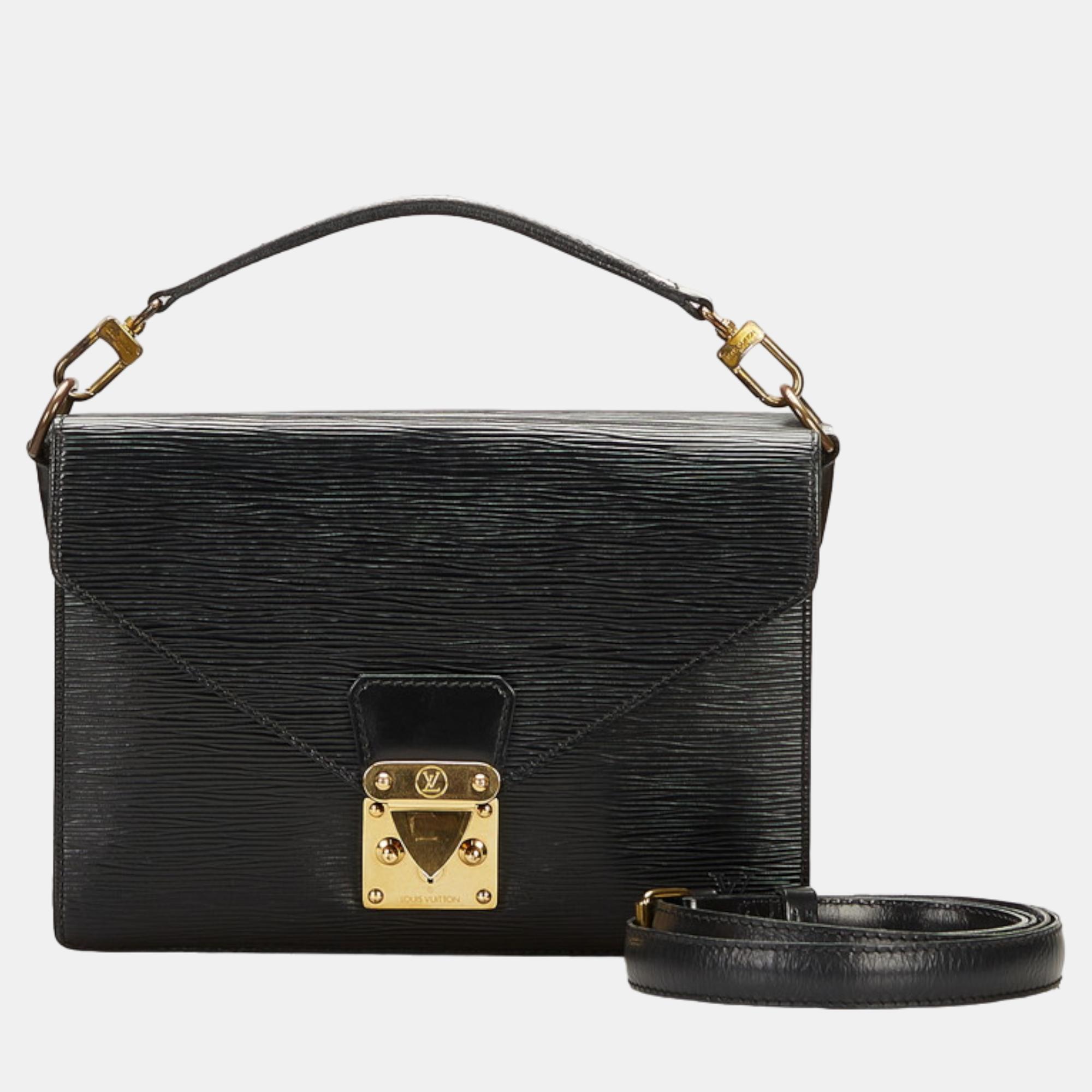 

Louis Vuitton Black Epi Leather Vintage Epi Sac Biface Top Handle Bag
