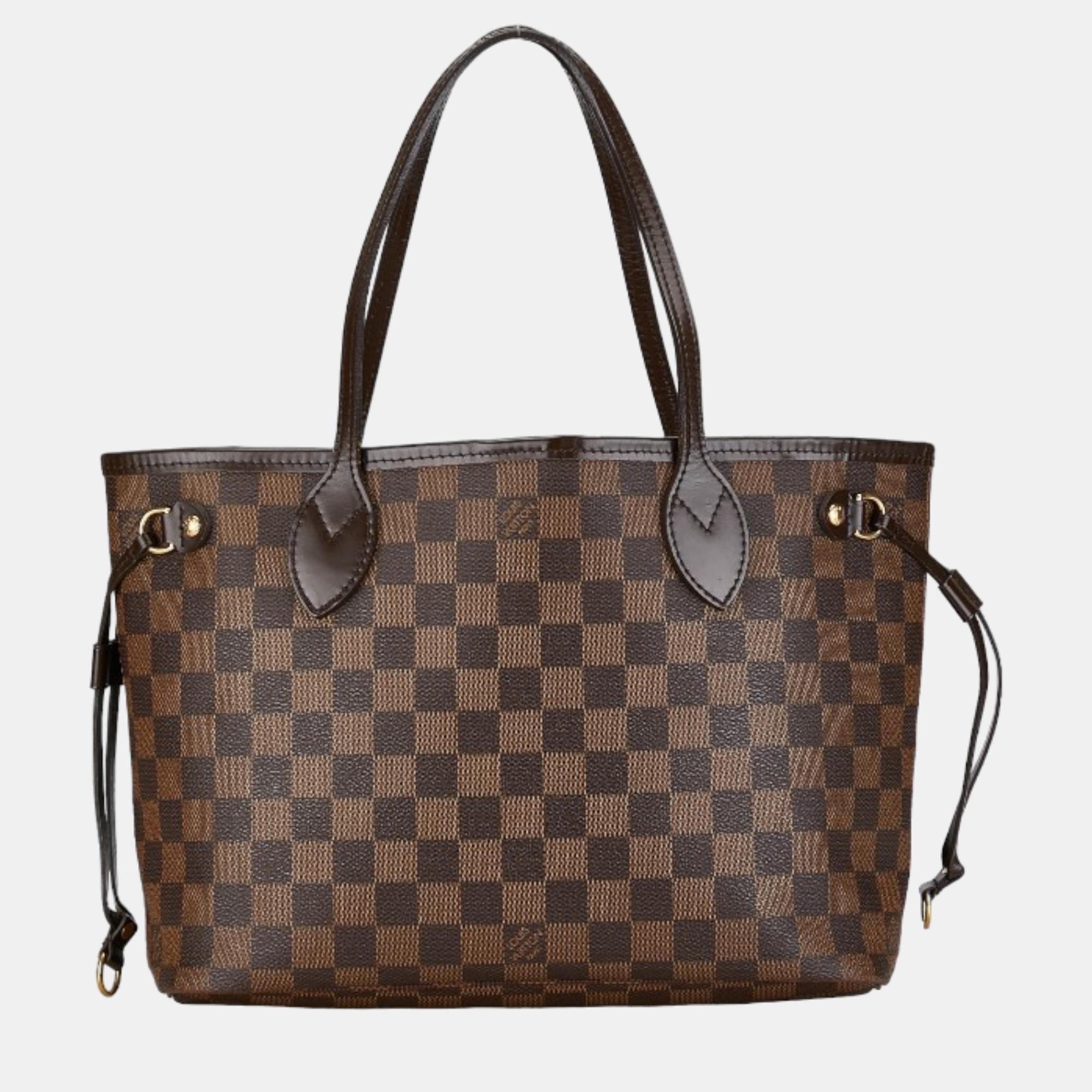 

Louis Vuitton Brown Canvas PM Neverfull Tote Bag