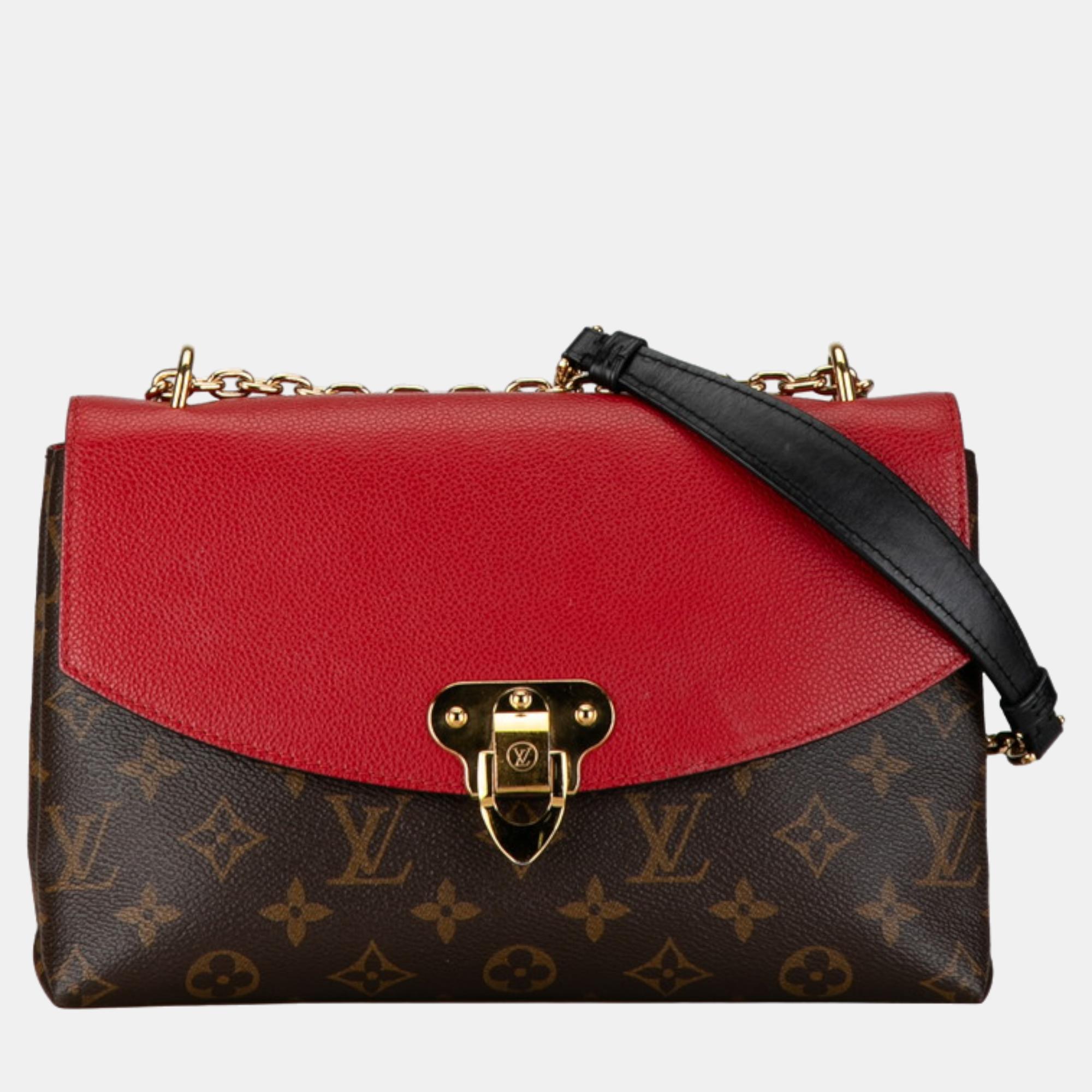 

Louis Vuitton Brow/Red Canvas and Leather Monogram saint placide Shoulder Bag, Brown