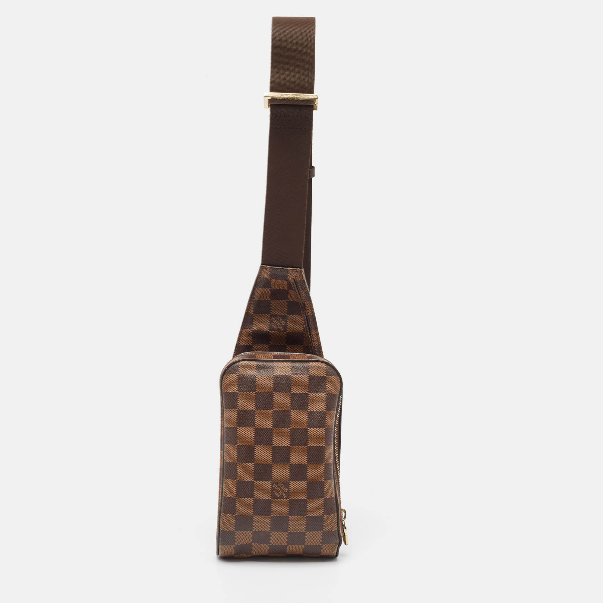 Pre-owned Louis Vuitton Damier Ebene Canvas Geronimos Bag In Brown