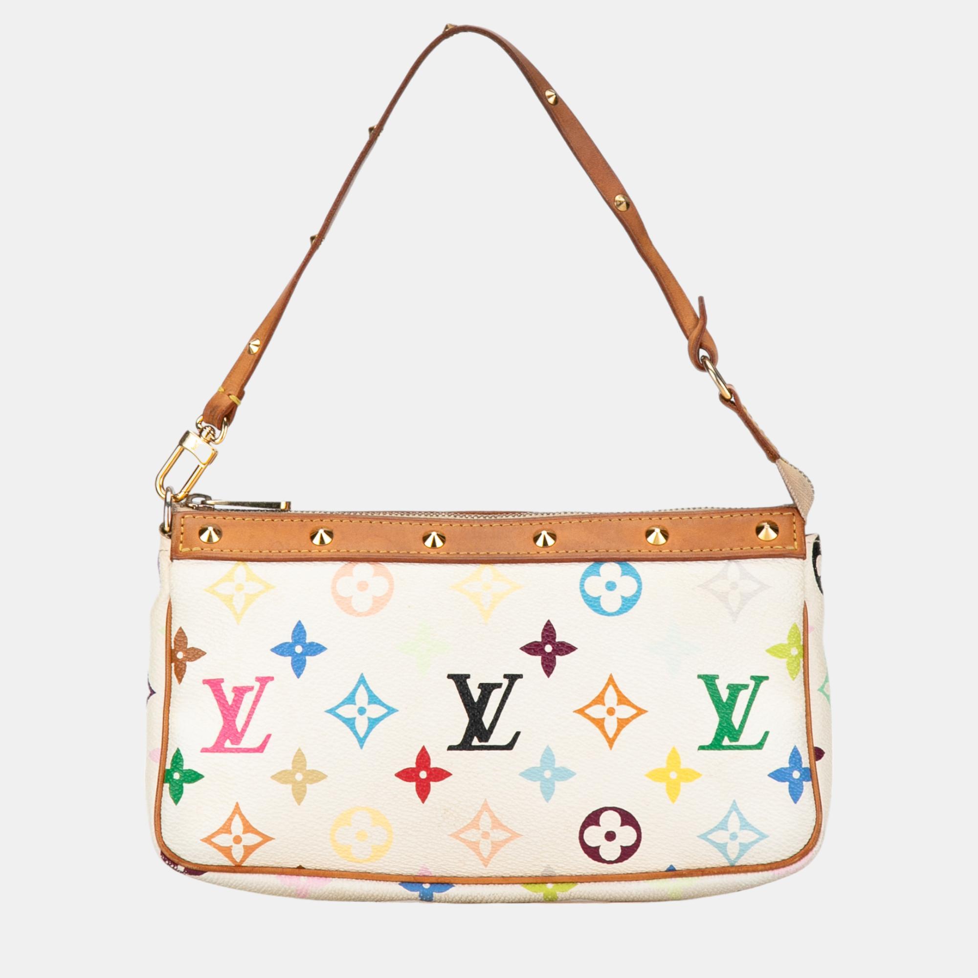 

Louis Vuitton White Monogram Multicolore Pochette Accessoires