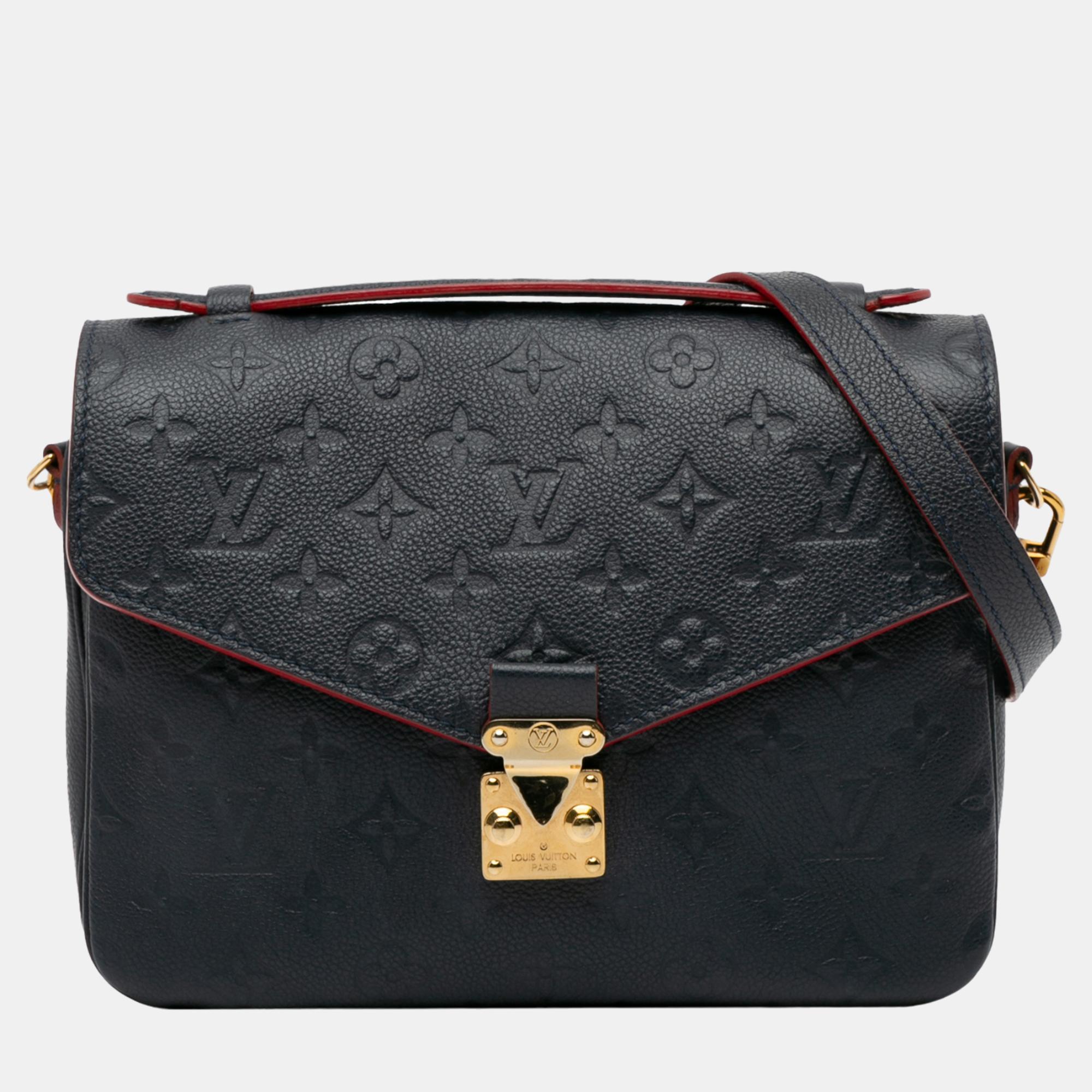 

Louis Vuitton Navy Blue Monogram Empreinte Pochette Metis