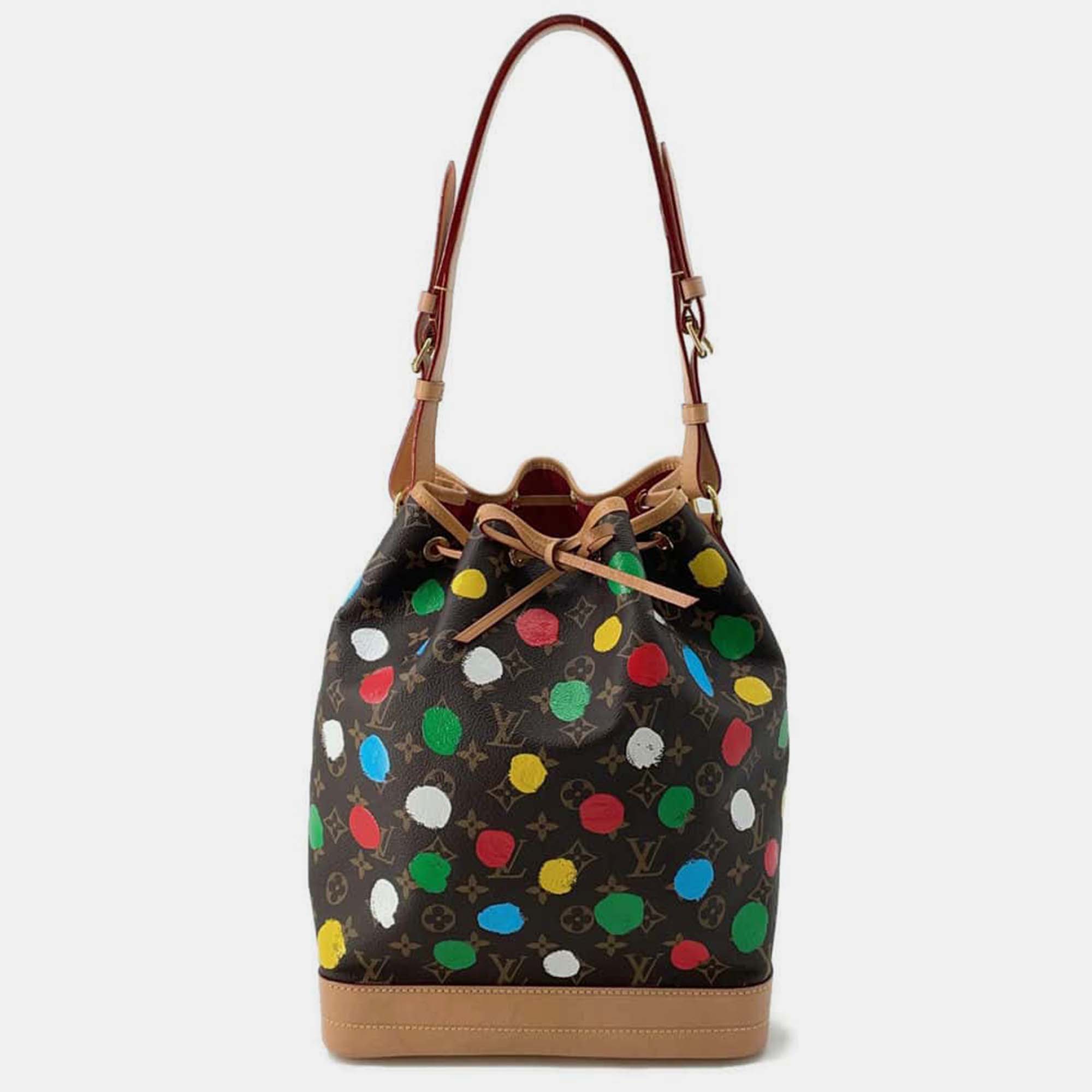 

Louis Vuitton x Yayoi Kusama Monogram Painted Dots Noe Shoulder Bag, Brown