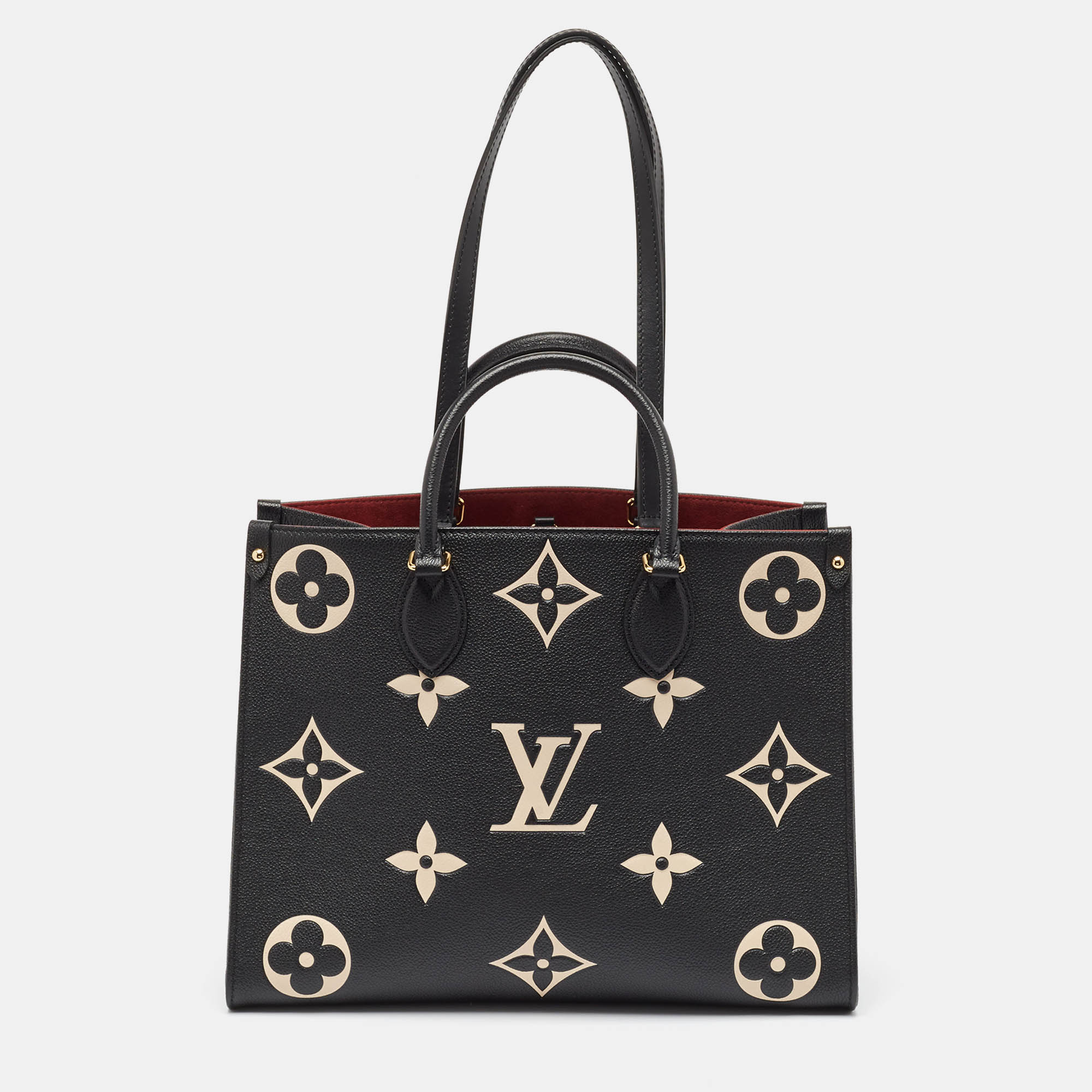

Louis Vuitton Bicolour Monogram Giant Empreinte Leather Onthego MM Bag, Black