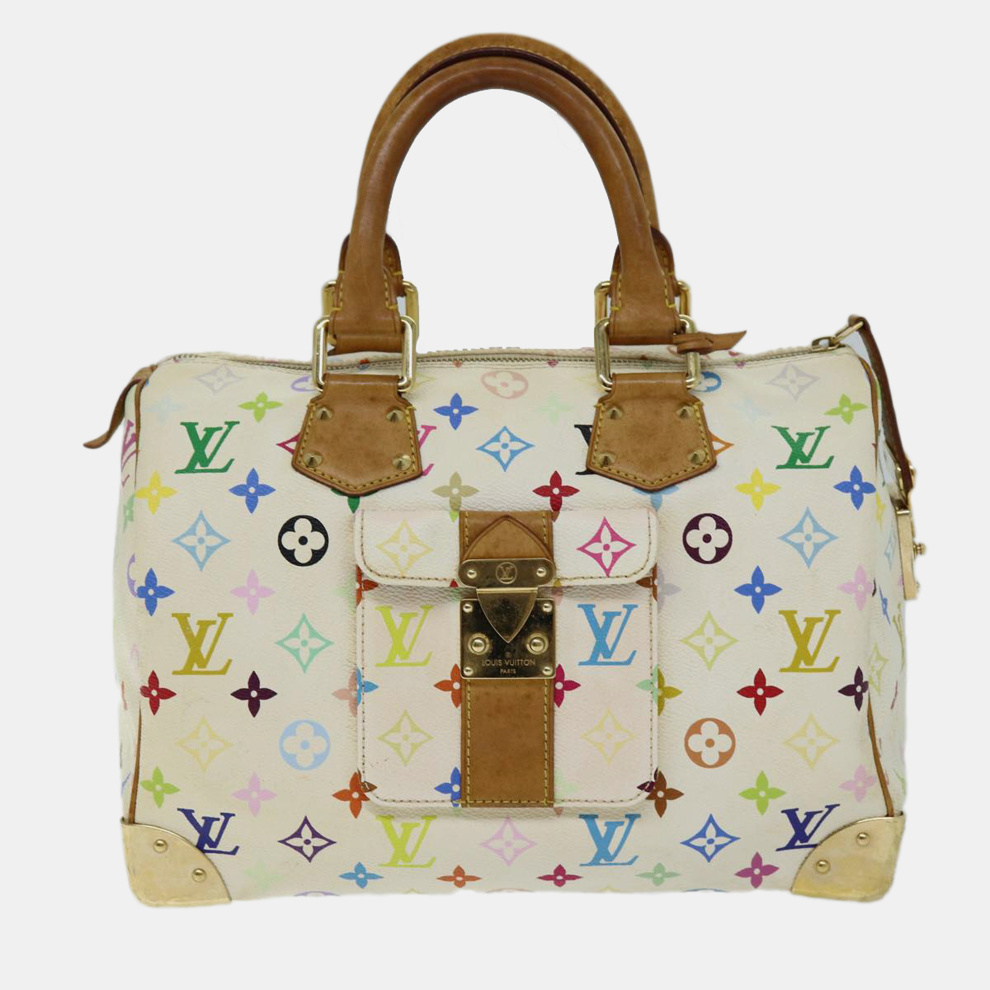 

Louis Vuitton Multicolour Canvas Speedy 30 handbag, White