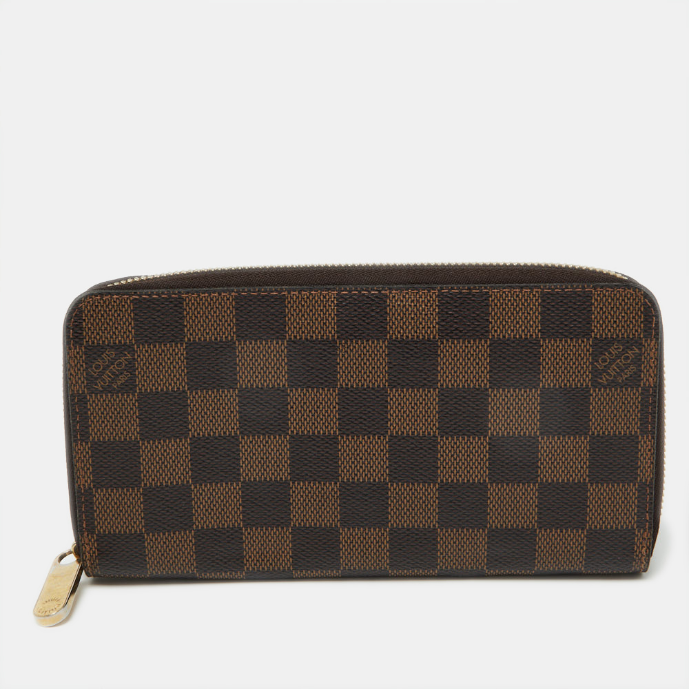 

Louis Vuitton Damier Ebene Canvas Zippy Wallet, Brown