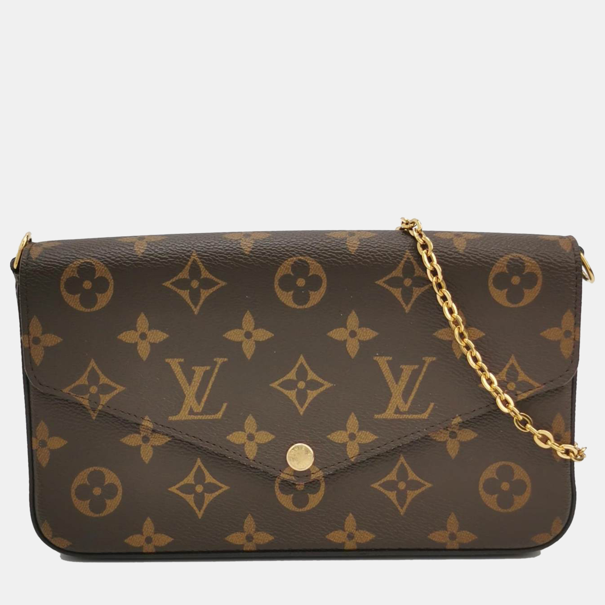 

Louis Vuittion Monogram Coated Canvas Pochette Felicie Bag, Brown